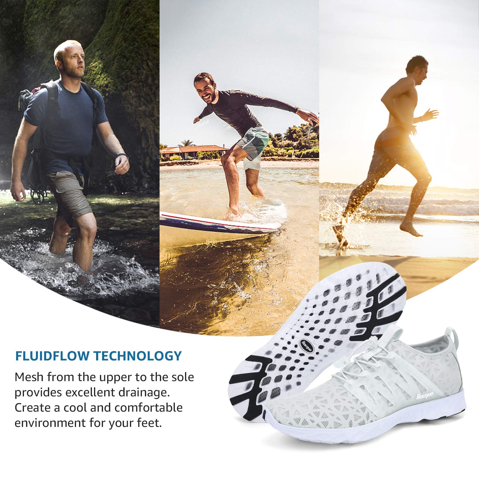 Racqua Unisex Breathable Mesh Water Shoes for Men & Women - Perfect for Swimming, Beach, Surfing, and Water Sports