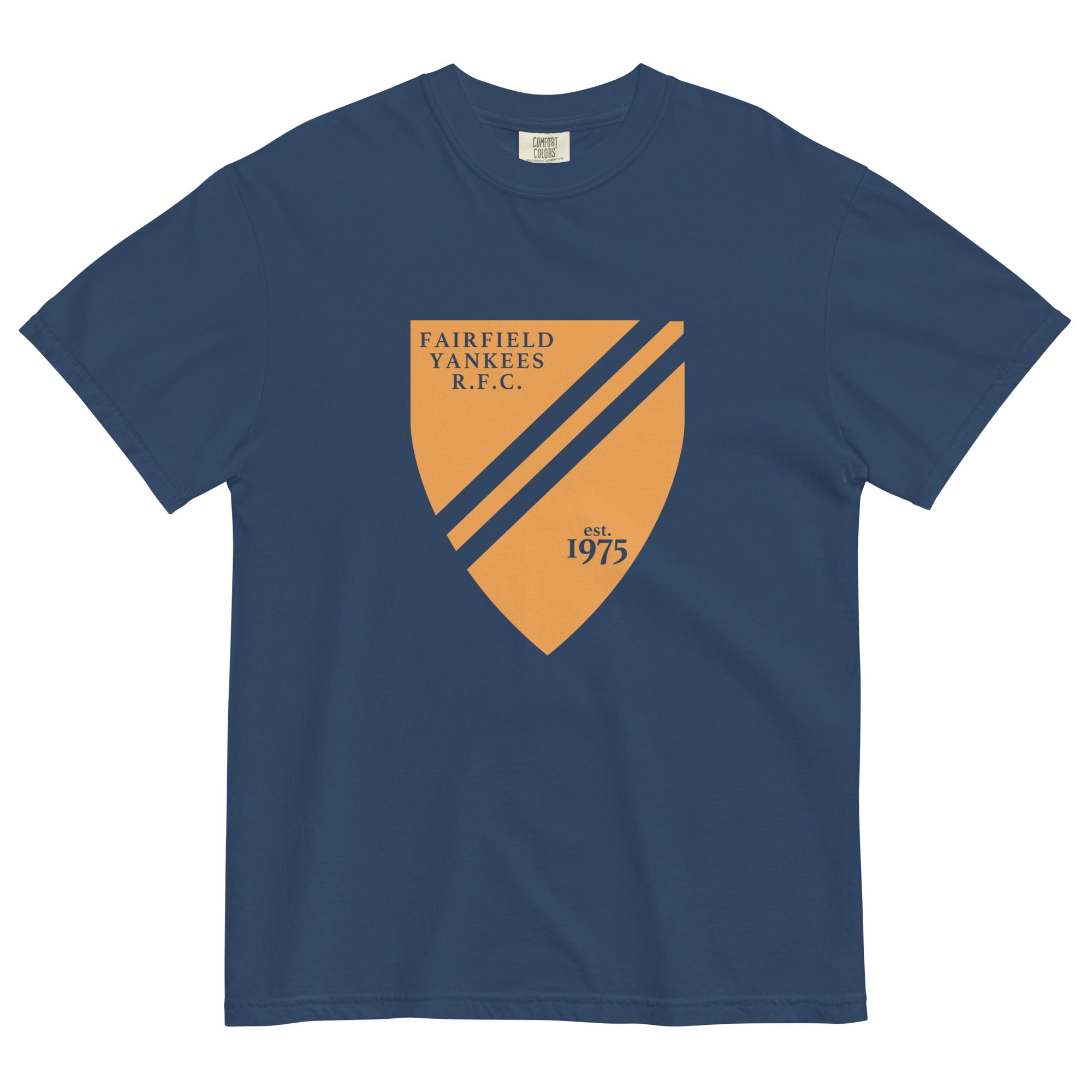 Fairfield Yankees RFC Garment Dyed Cotton T-Shirt - Vintage Washed Soft Crewneck Tee for Men | Casual Wear, Sports Fan Apparel, Everyday Outfits