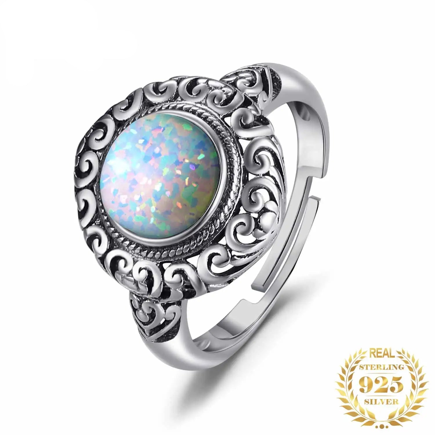 Deeamlight Gleam Ring - Elegant Adjustable Silver Ring for Women, Perfect for Engagement, Wedding, Anniversary & Everyday Wear