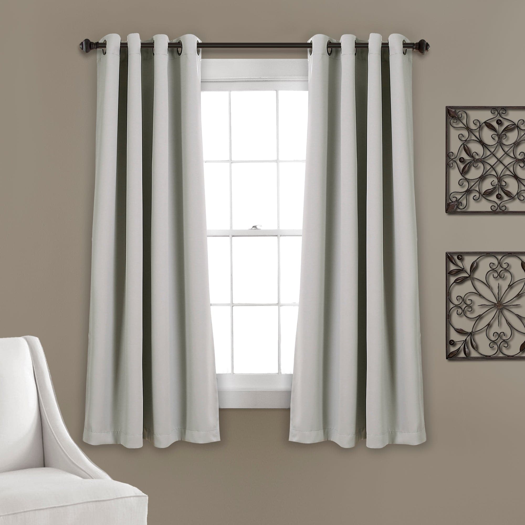 Thermal Insulated Blackout Curtains for Bedroom - Noise Reducing Grommet Window Panels Set, Energy Saving & Light Blocking for Home, Office, Nursery - 2 Panels (52x84 Inches, Black)