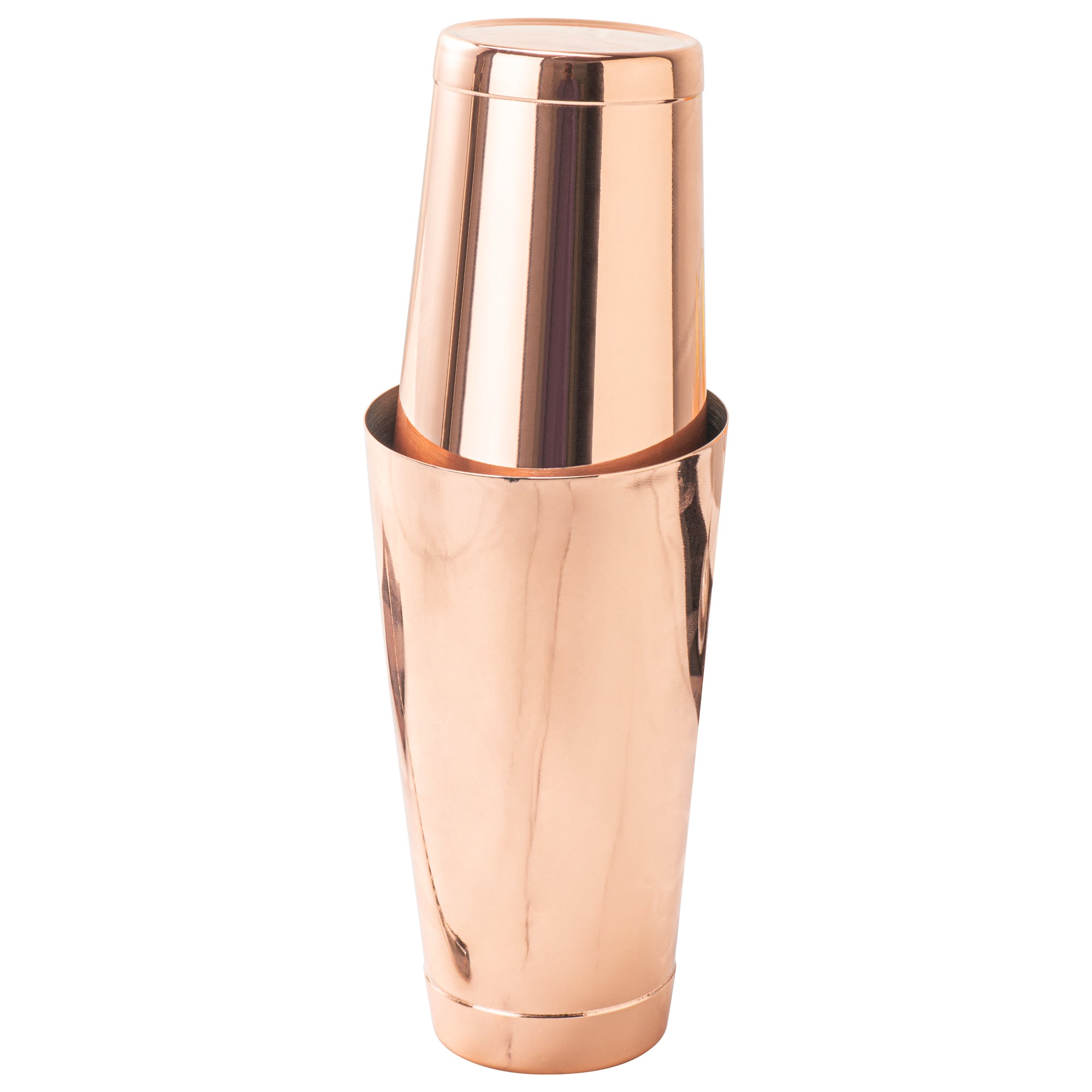 Premium 16 oz Copper Plated Stainless Steel Cocktail Shaker - Weighted Bar Mixing Tin (3.25