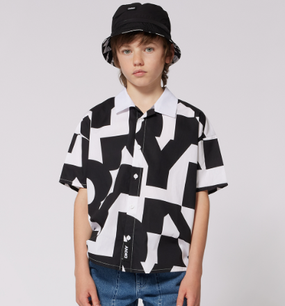 DKNY Button Down Logo Shirt for Women - Classic Casual & Office Wear (Size 4-10A) | Perfect for Work, Date Night & Everyday Outfits