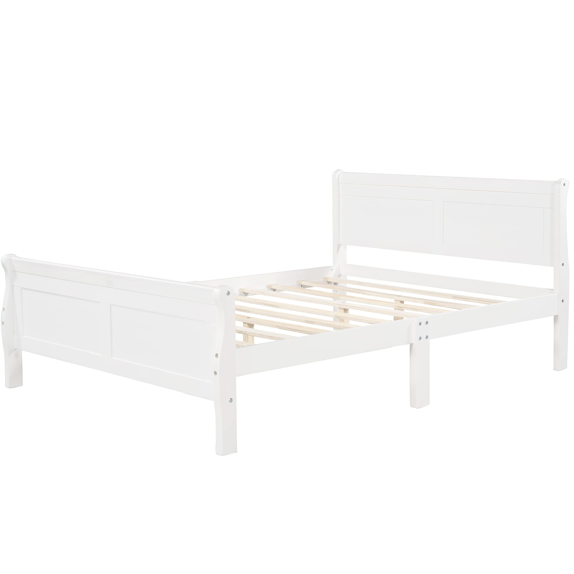 Merax Queen Size Platform Bed Frame with Headboard - Sturdy Wood Slat Support, Modern White Finish | Perfect for Bedrooms, Guest Rooms & Small Spaces