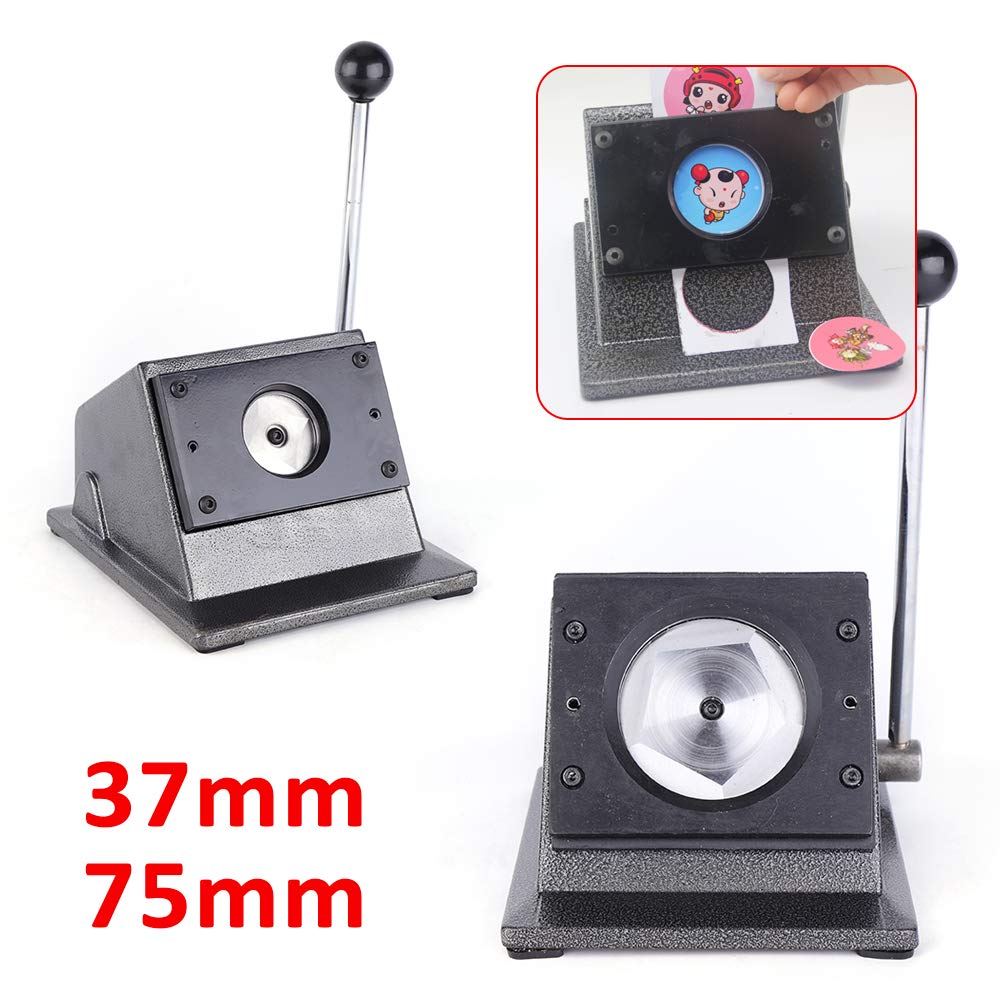 37mm Round Punch Die Cutter - Professional Badge Button Maker for Custom Buttons, Graphic Badges & Special Cards | Perfect for DIY Crafts, Events & Promotional Items