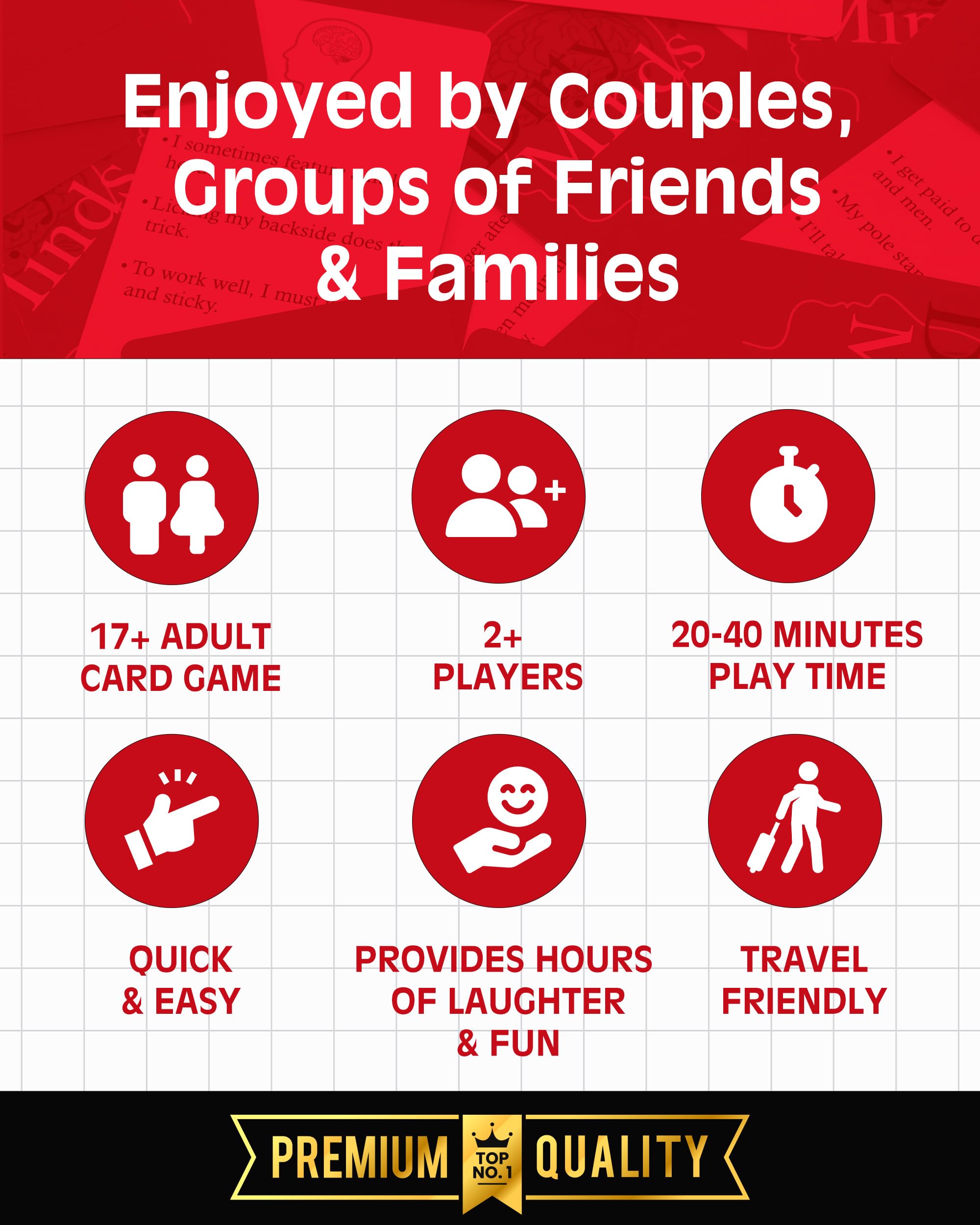 Funny Adult Card Game - Dirty Minds Travel Edition for Parties & Date Nights