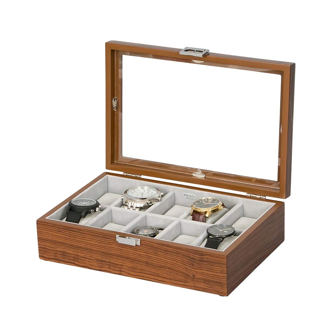 Personalized Wooden Watch Box with Glass Top - Custom Engraved Men's Watch Organizer for Jewelry & Accessories | Perfect Gift for Watch Collectors & Anniversary Presents