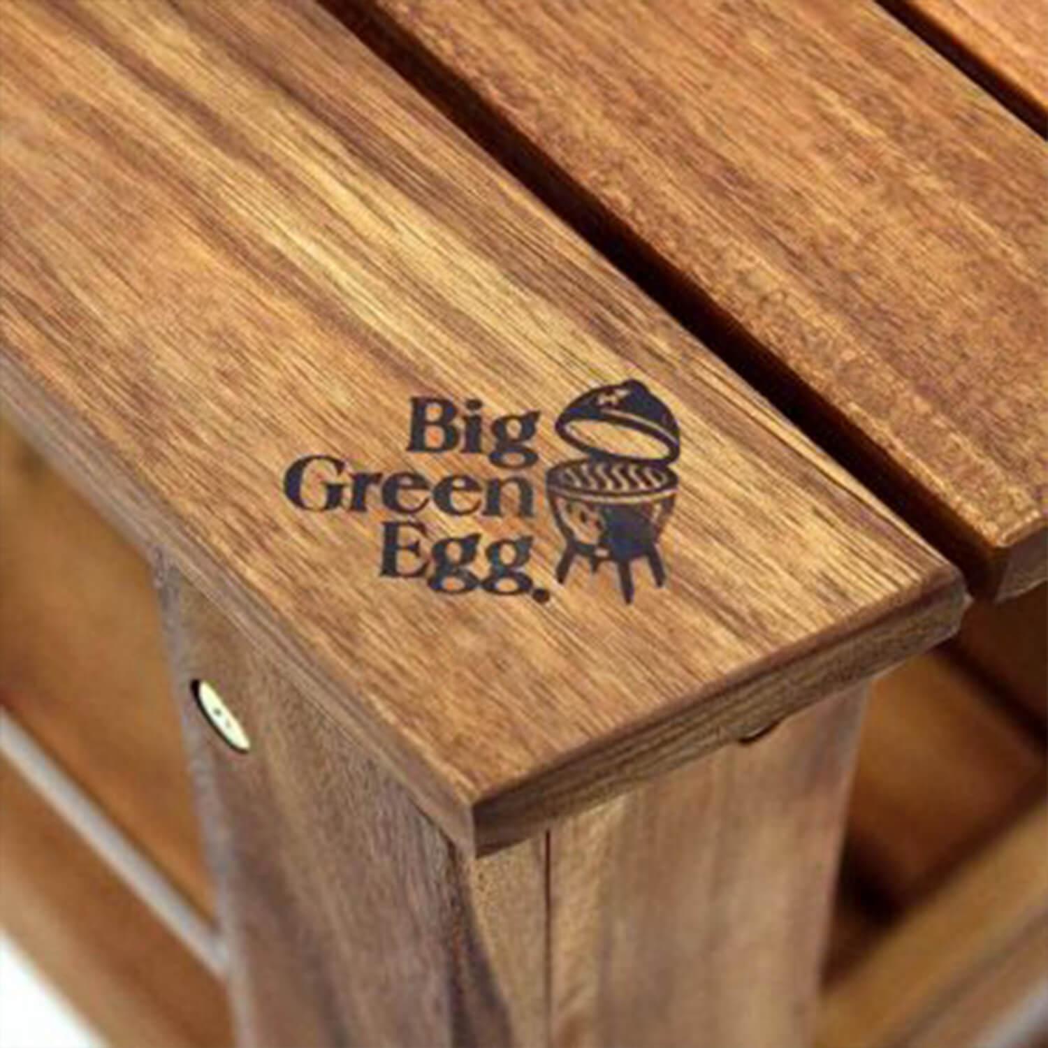 Big Green Egg Acacia Wood Table for Large Egg Grill - Outdoor BBQ Grill Stand with Durable Acacia Wood Construction - Perfect for Backyard Cooking, Patio Parties & Camping
