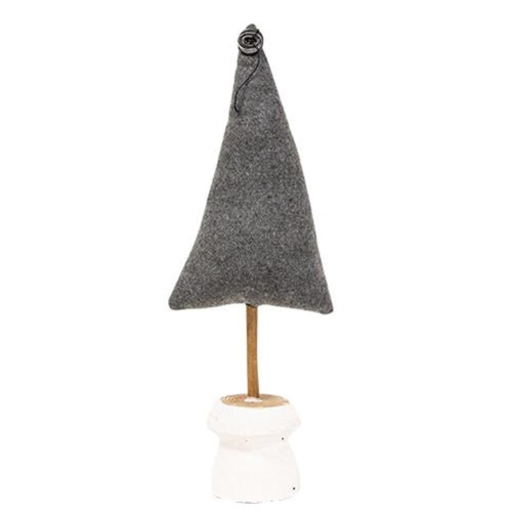 15.5 Inch Gray Fabric Christmas Tree - Decorative Holiday Home Decor for Living Room, Bedroom, Office & Party