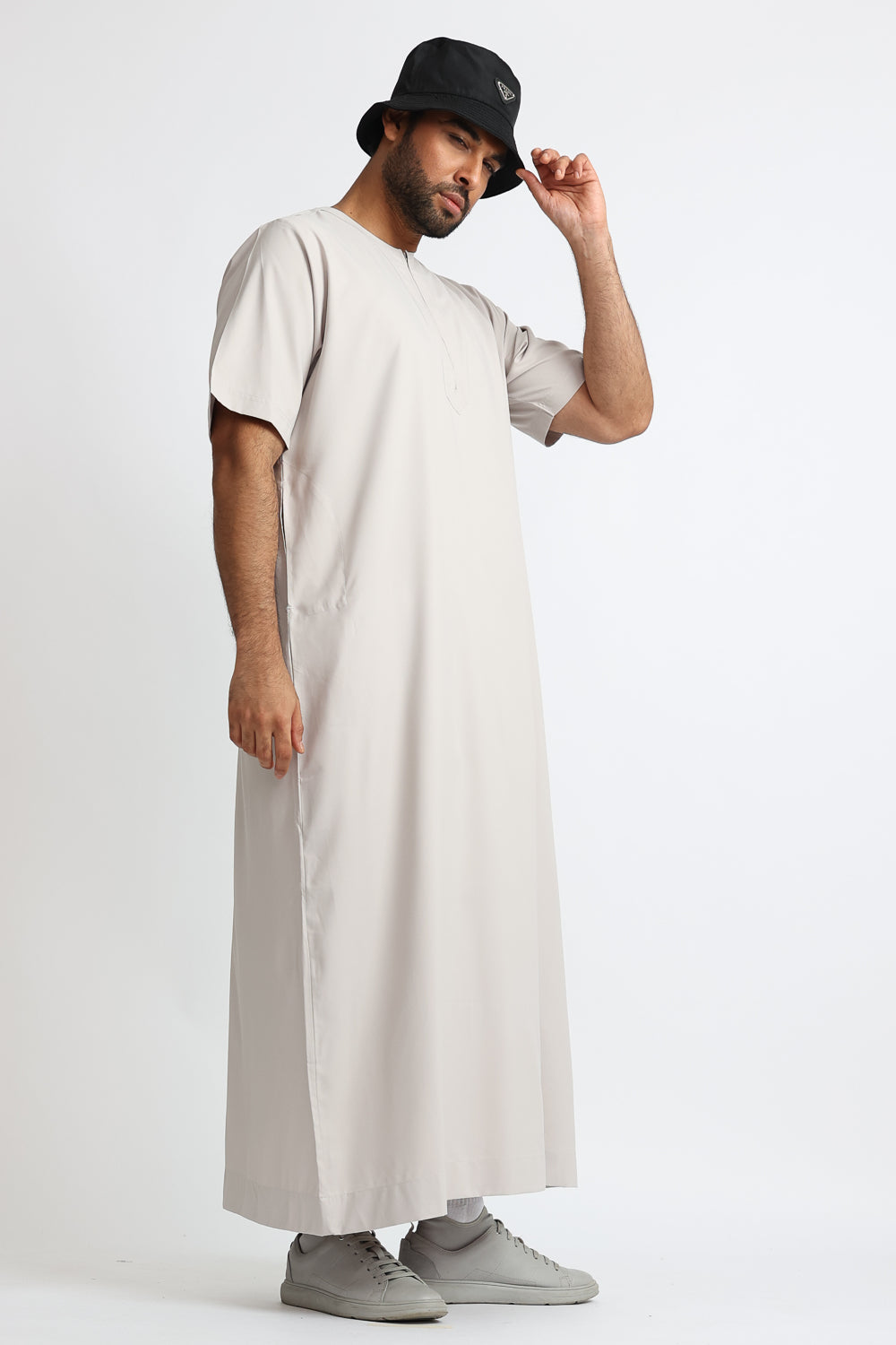 Stylish Mercury Half Sleeve Thobe for Men - Lightweight & Comfortable Islamic Clothing - Perfect for Prayer, Eid & Special Occasions