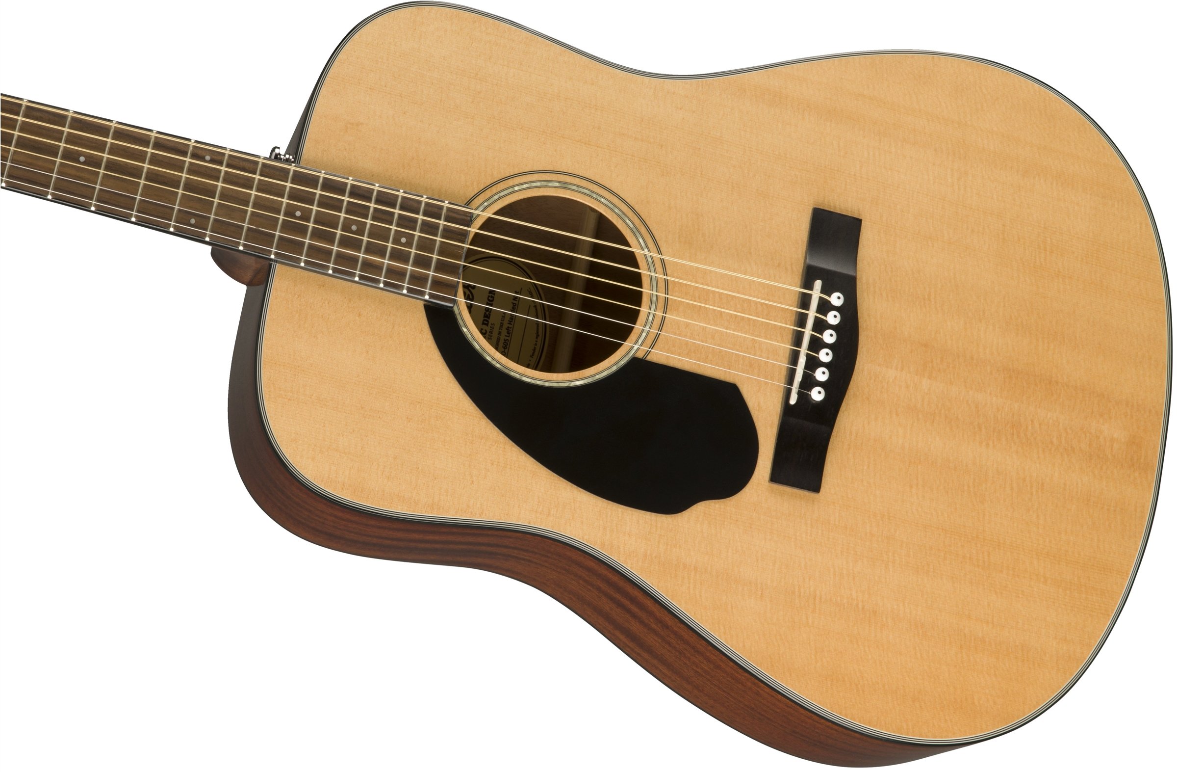 Fender CD-60S Solid Top Dreadnought Left-Handed Acoustic Guitar Bundle - Natural Finish with Hard Case, Tuner, Strap, Strings, Picks & Austin Bazaar DVD | Perfect for Beginners, Live Performances & Home Practice