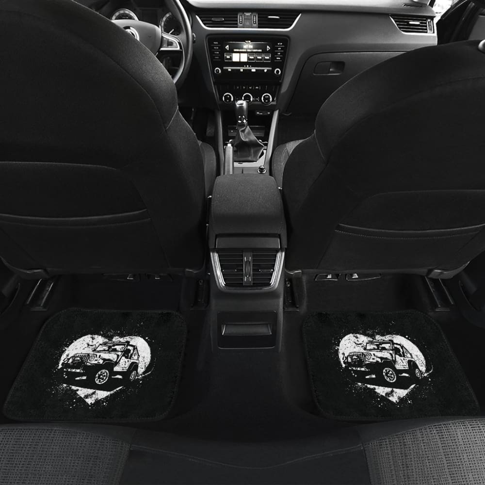 Premium Love Heart Jeep Car Floor Mats - Waterproof & Non-Slip - Perfect for Wrangler, Cherokee, Grand Cherokee - Ideal for Valentine's Gift & Romantic Road Trips