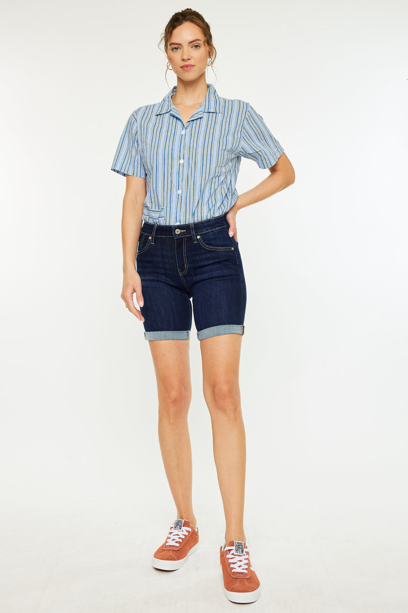 Kandie Mid Rise Bermuda Shorts for Women - Comfortable Casual Summer Shorts with Pockets | Perfect for Beach, Travel, and Everyday Wear