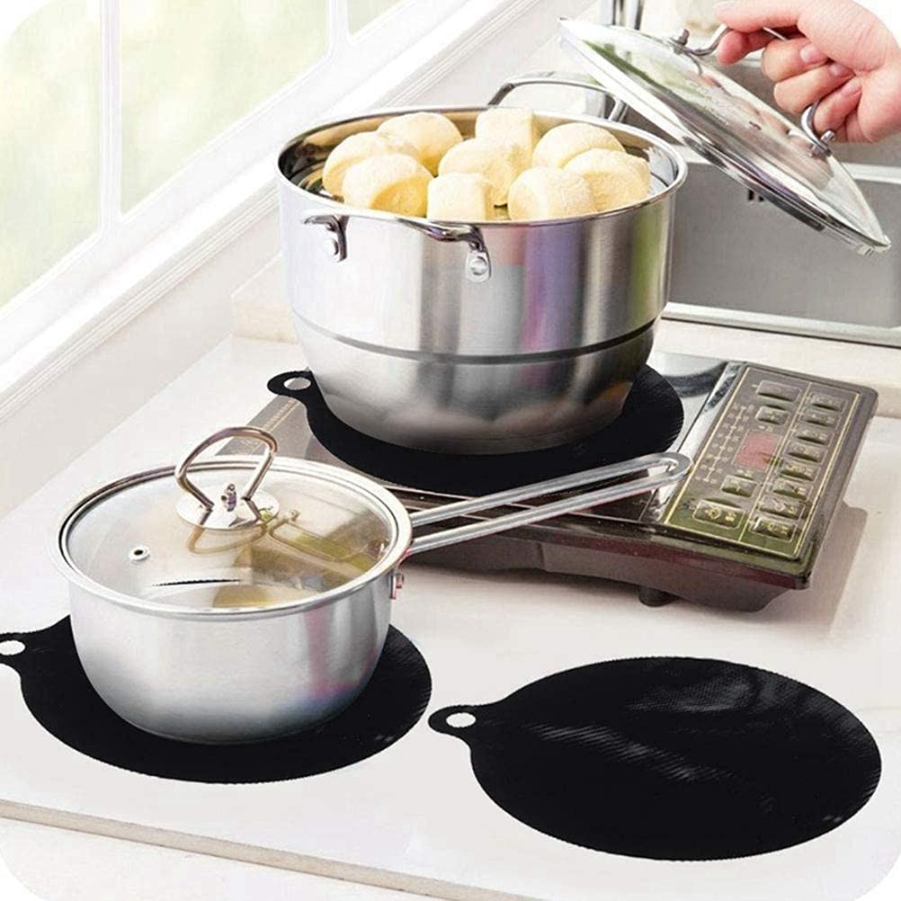 4-Pack Non-Slip Silicone Cooktop Protector Mats - Heat Resistant Reusable Induction Burner Covers for Pots & Pans - Perfect for Electric Stoves, Kitchen Safety & Countertop Protection