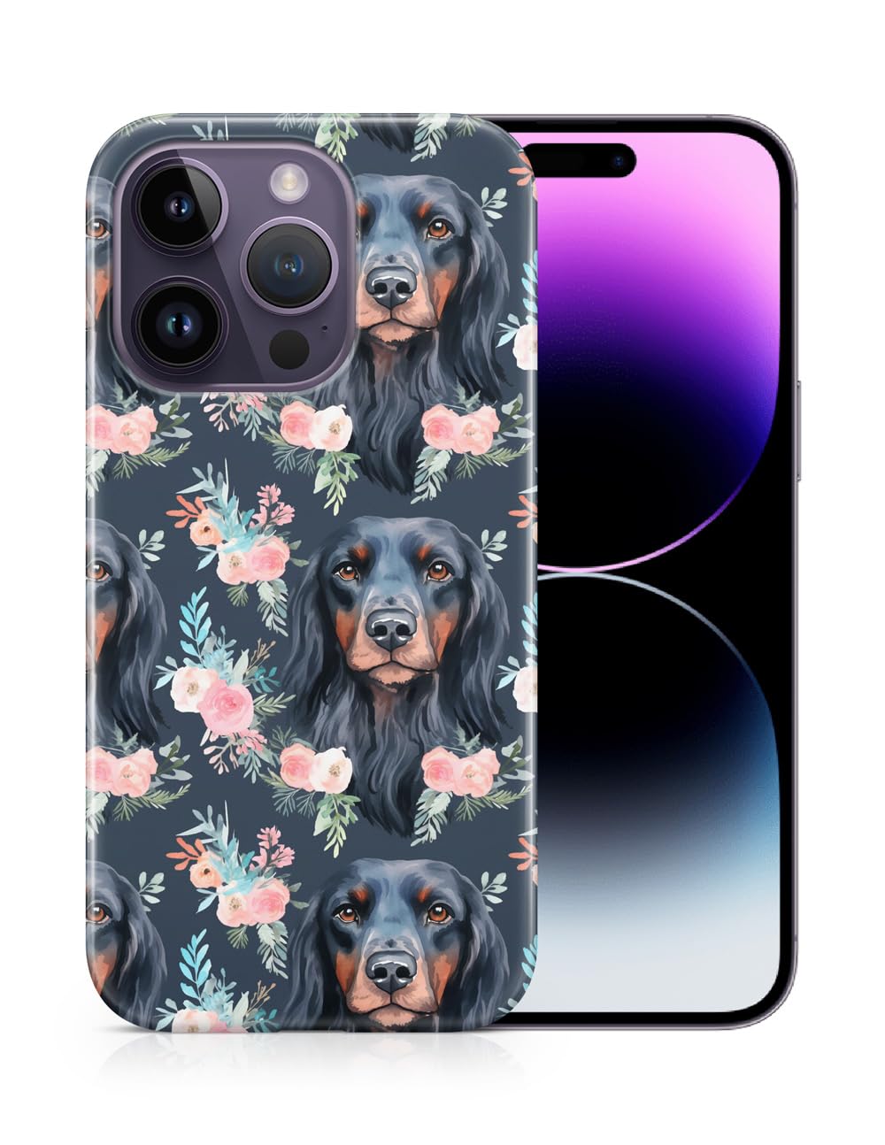 Stylish Gordon Setter Puppy Dog Pattern Polycarbonate Phone Case for Apple iPhone 14 Pro - Durable Protective Cover for Everyday Use, Work & Outdoor Activities