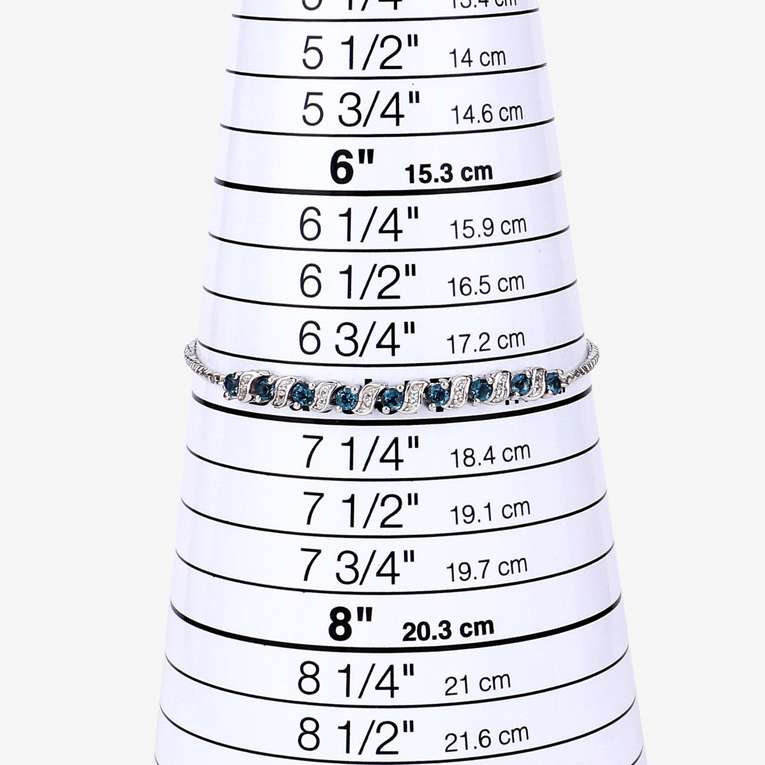 Genuine London Blue Topaz & White Topaz Bolo Bracelet for Women | Sterling Silver Adjustable Wrap Bracelet | Perfect for Gifts, Weddings & Special Occasions