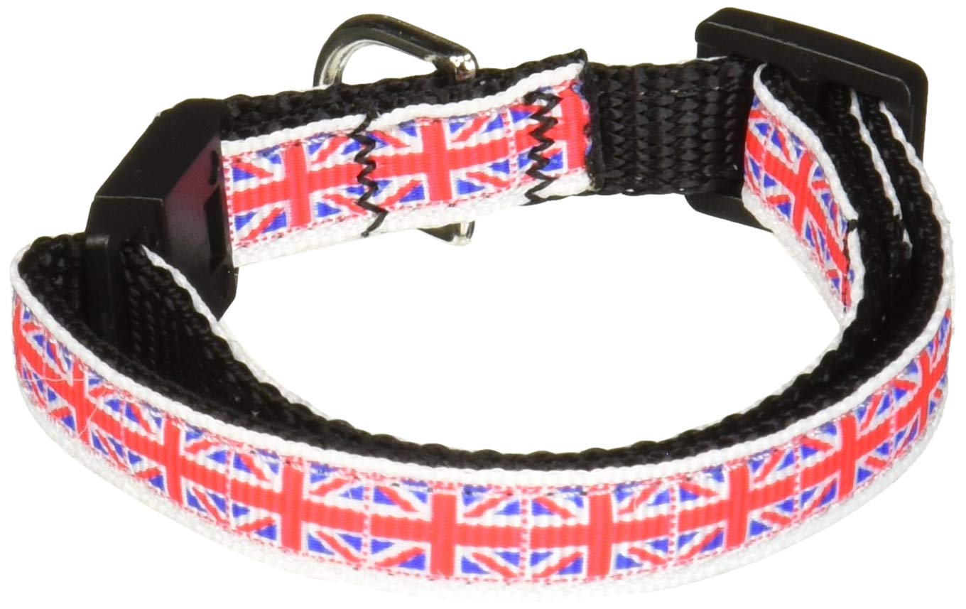 Premium Nylon Pet Collar & Leash Set for Dogs & Cats - Union Jack Pattern, Adjustable & Durable for Walking, Training & Outdoor Adventures