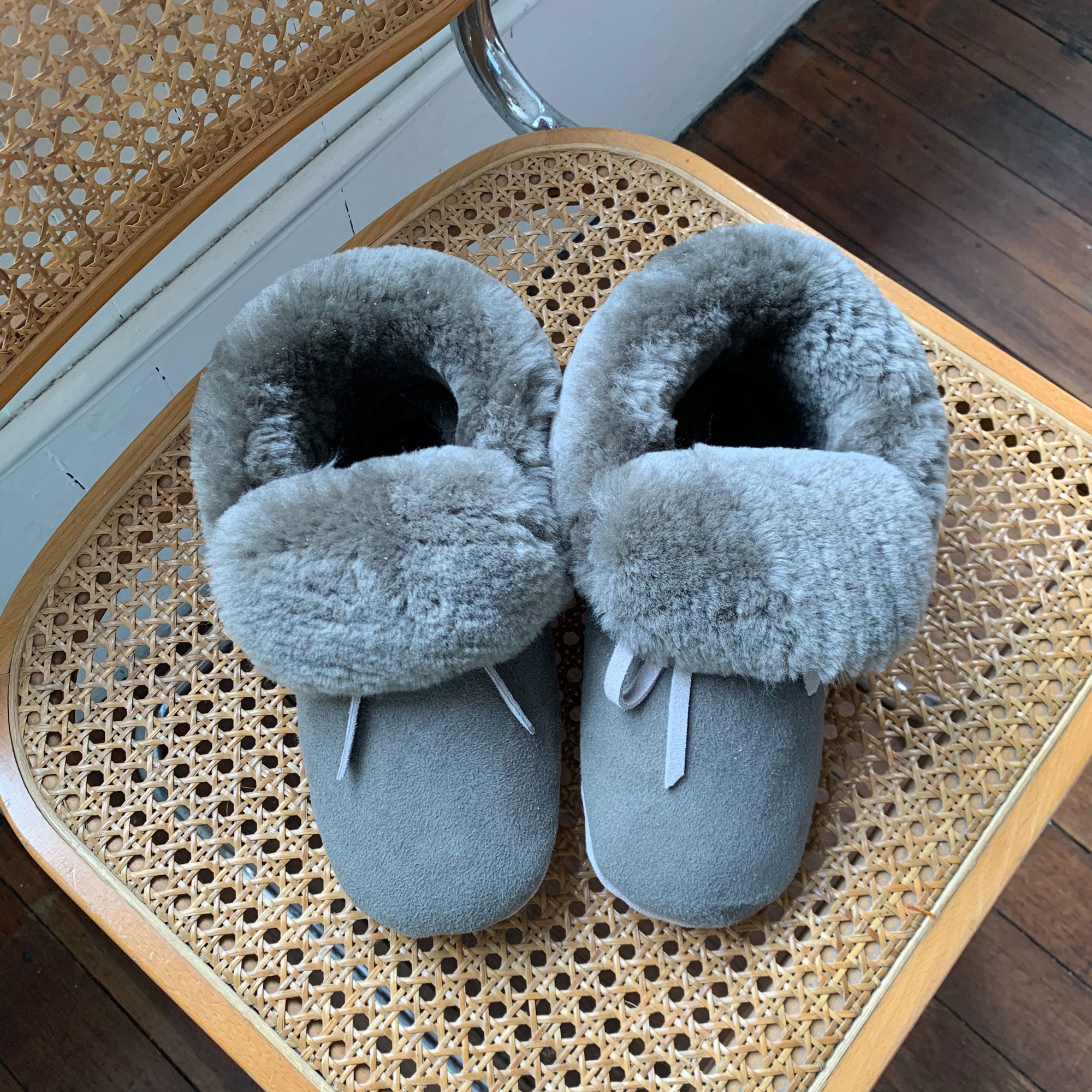 Cozy Women's Sheepskin Booties - Soft & Warm Winter Slippers for Indoor/Outdoor Use - Perfect for Home, Office & Travel Comfort