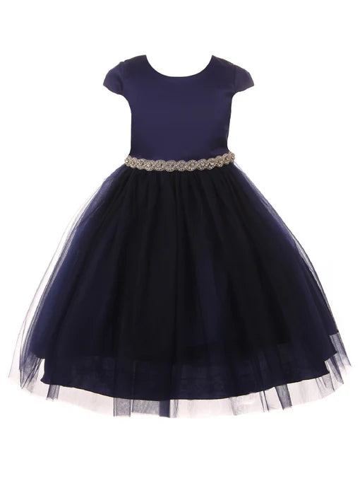 Elegant Plus Size Cap Sleeve Satin Tulle Dress for Women - Sizes 18.5 & 20.5 | Perfect for Weddings, Parties & Special Occasions