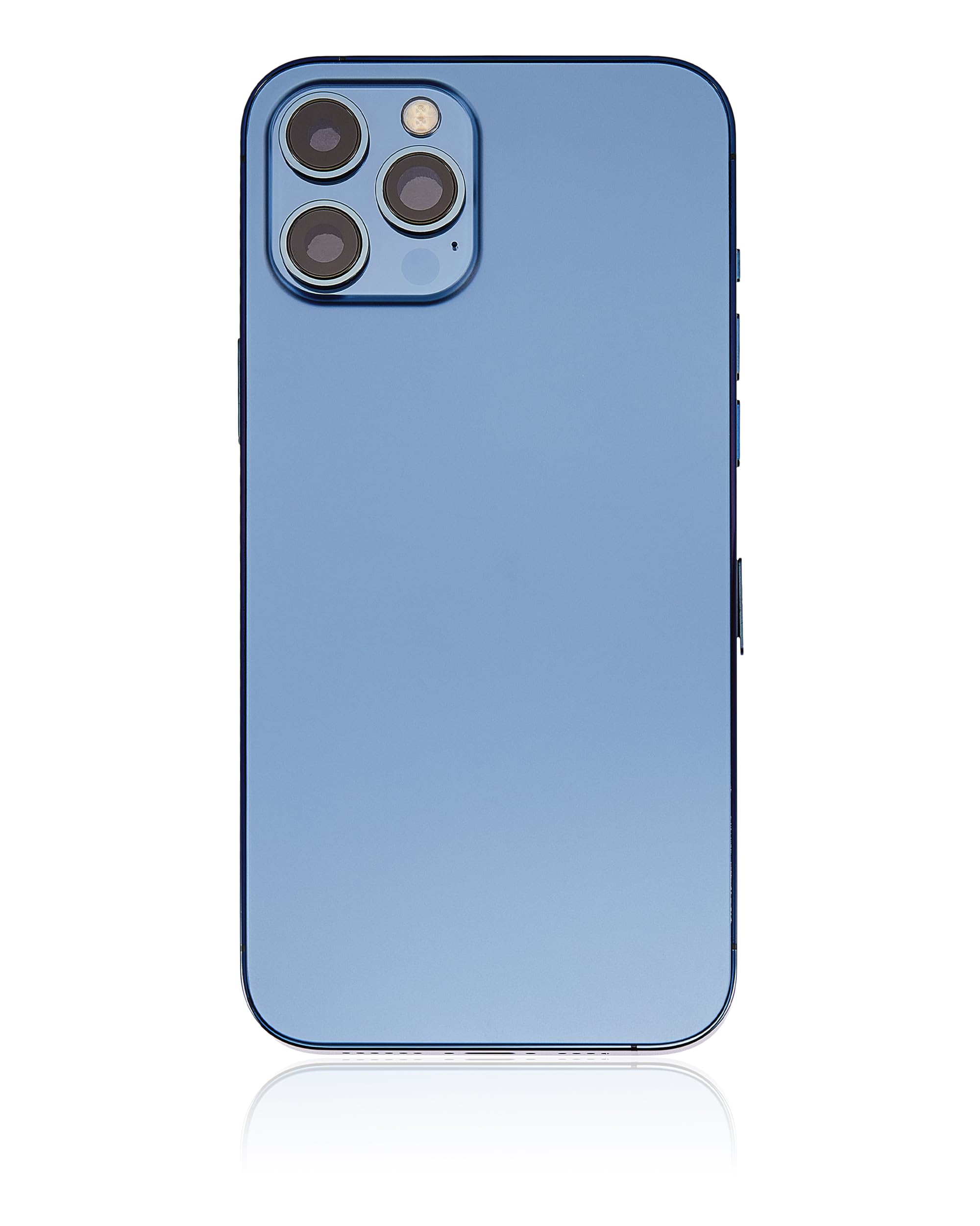 Premium Replacement Back Housing with Pre-Installed Small Components for iPhone 12 Pro Max - Aftermarket Plus International Version in Pacific Blue | DIY Phone Repair & Protection Solution for Home, Office, and Travel Use