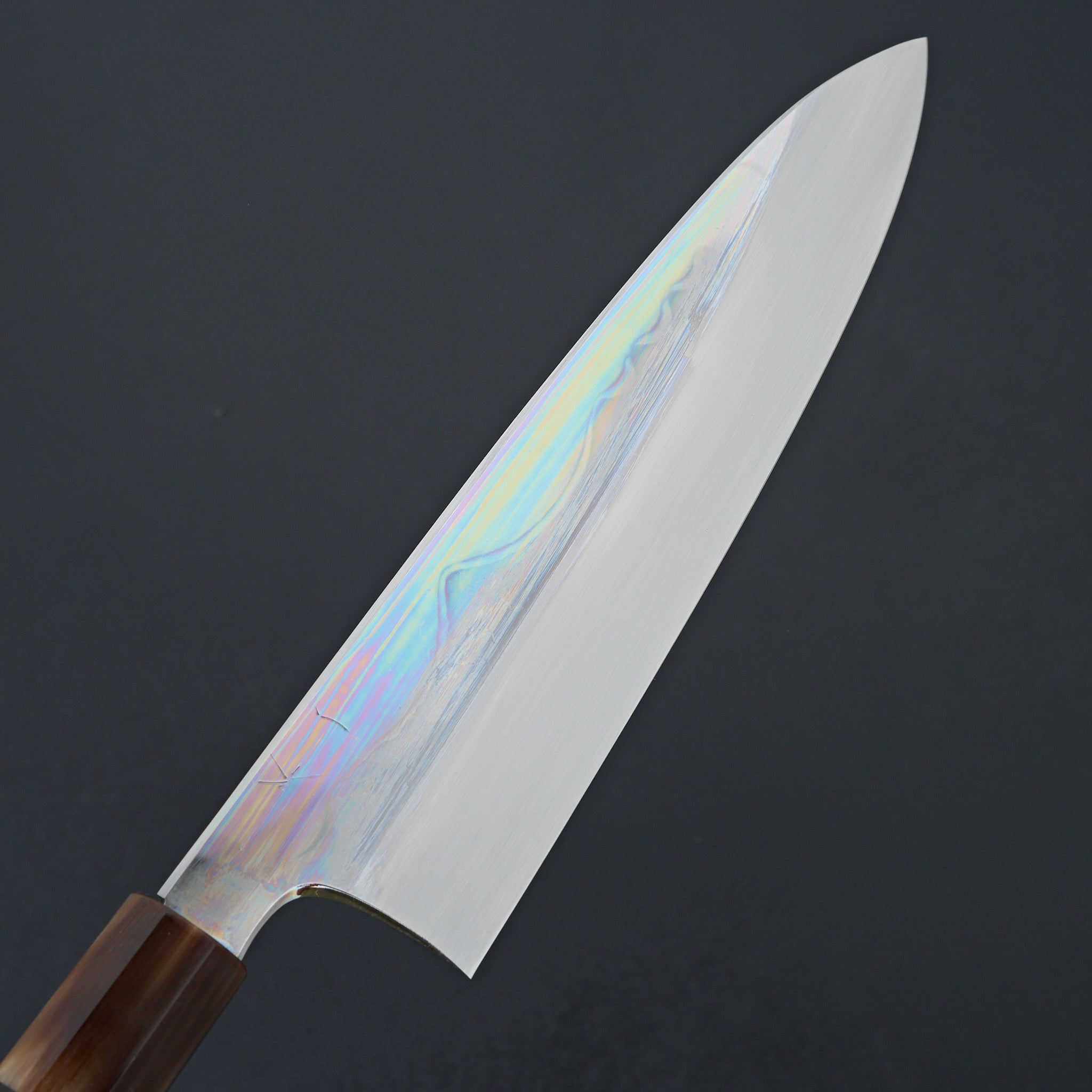 Hitohira Togashi White #1 Fuji Mizu Honyaki Gyuto 240mm Japanese Chef Knife with Taihei Ebony Handle & Saya (#099) - Perfect for Sushi, Sashimi & Precision Cutting in Professional Kitchens