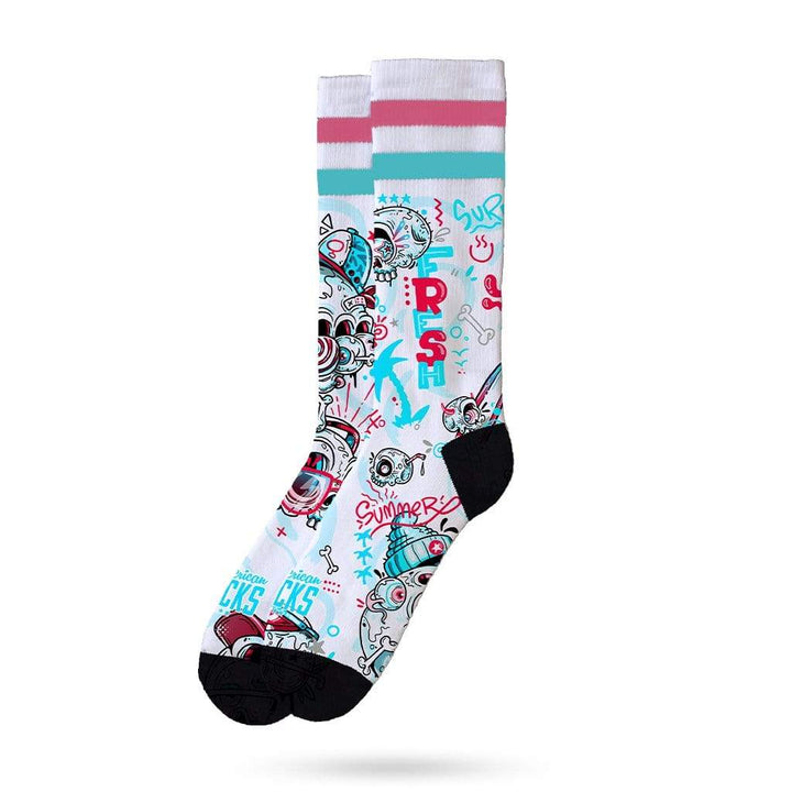 Premium American Signature Fresh Mid High Socks - Comfortable & Breathable for Daily Wear, Sports & Outdoor Activities
