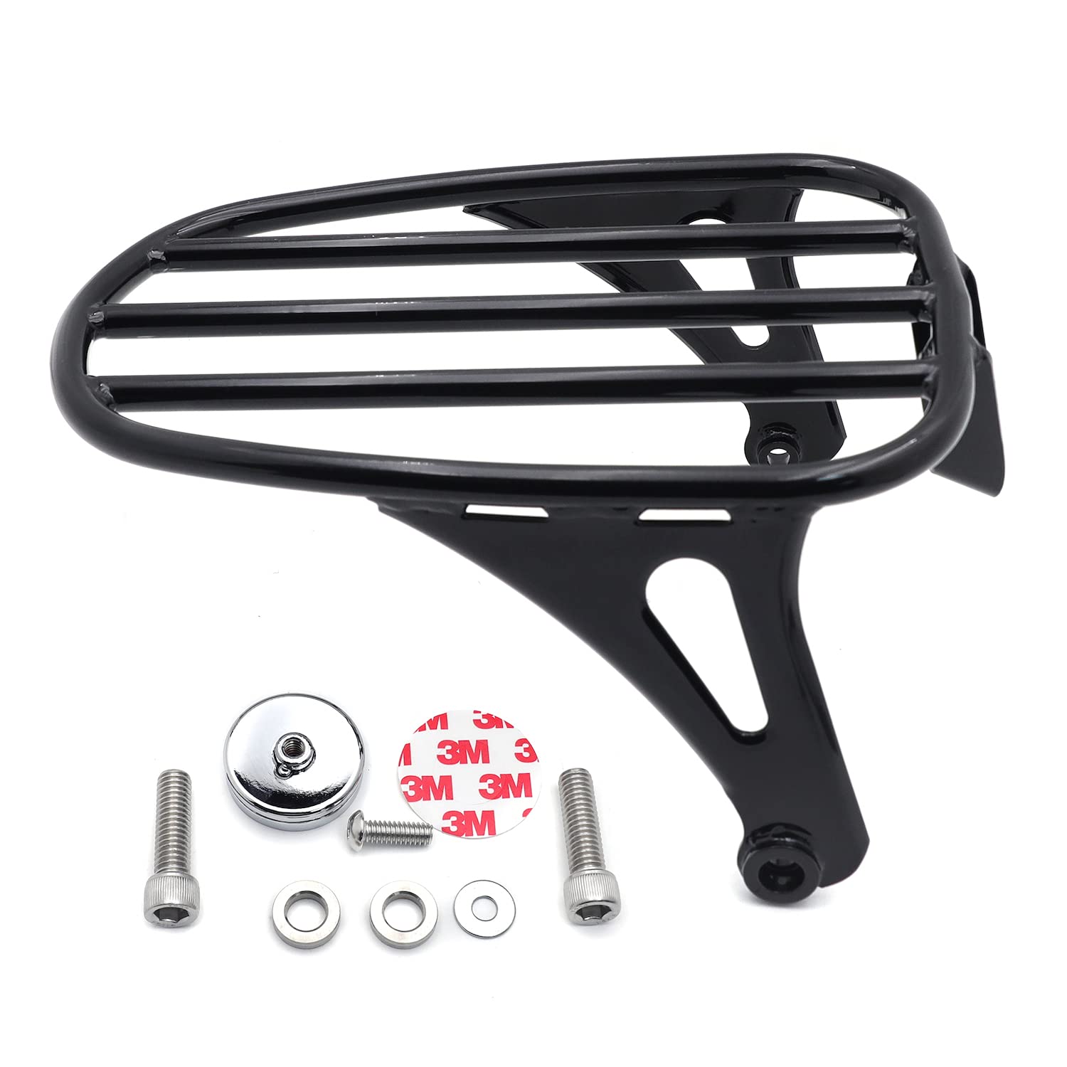 Harley-Davidson FLSL FXBB Slim Street Bob Motorcycle Luggage Rack - Black Solo Seat Compatible (2018 & Up Models) | Heavy Duty Rear Cargo Carrier for Touring & Commuting | P/N: TGHD-LR017-BK