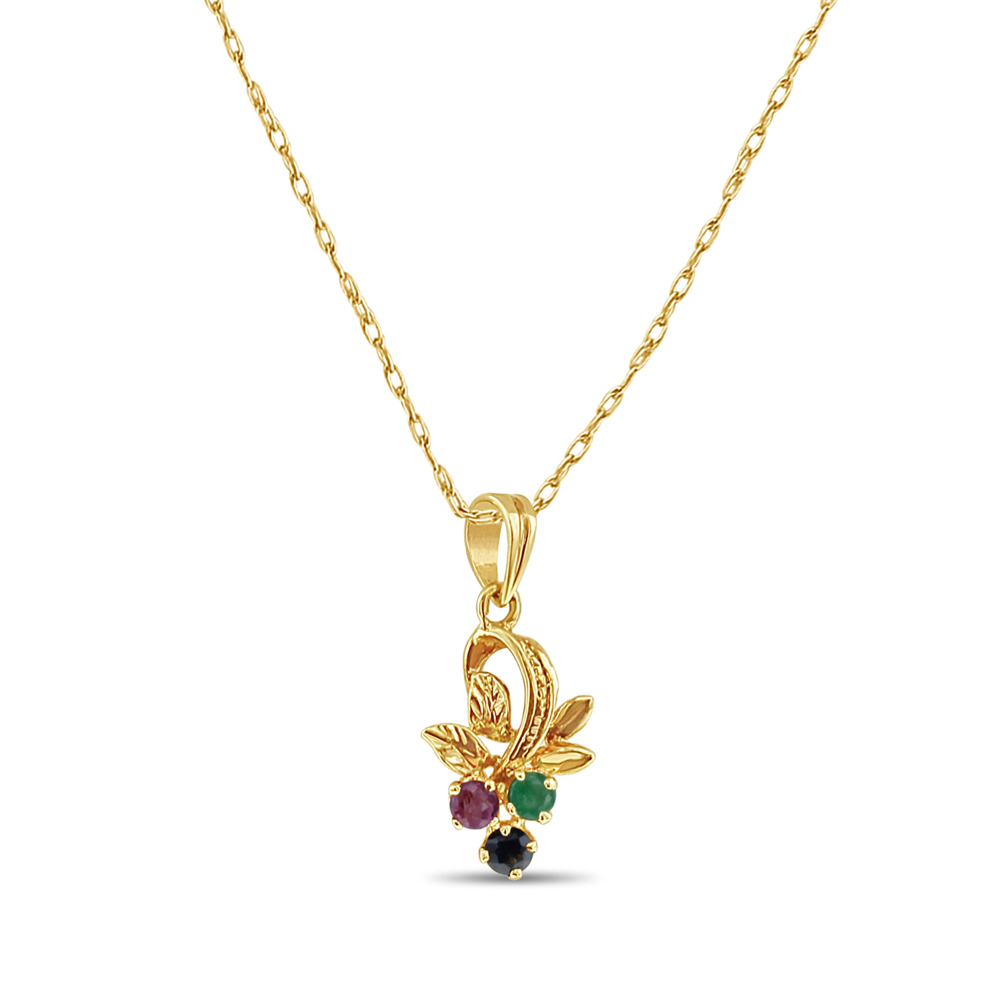 Emerald Ruby Sapphire Grape Cluster Necklace - Elegant Vintage Jewelry for Women, Perfect for Weddings, Parties & Special Occasions