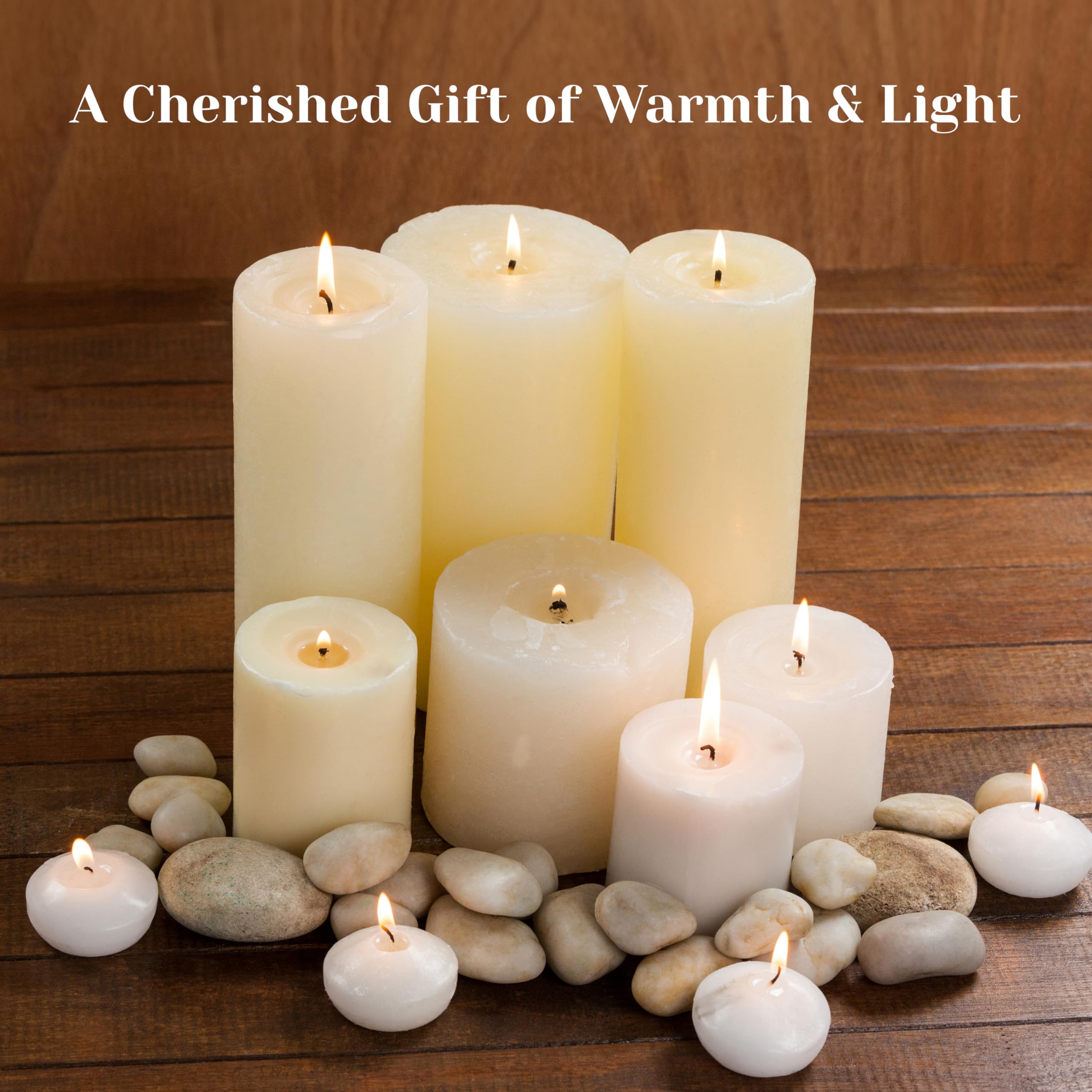 PARNOO Ivory Pillar Candles Set of 3 - Dripless Unscented Decorative Candles (3x3, 3x6 & 3x9 Inches) for Wedding Centerpieces, Home Decor, Table Settings & Romantic Ambiance