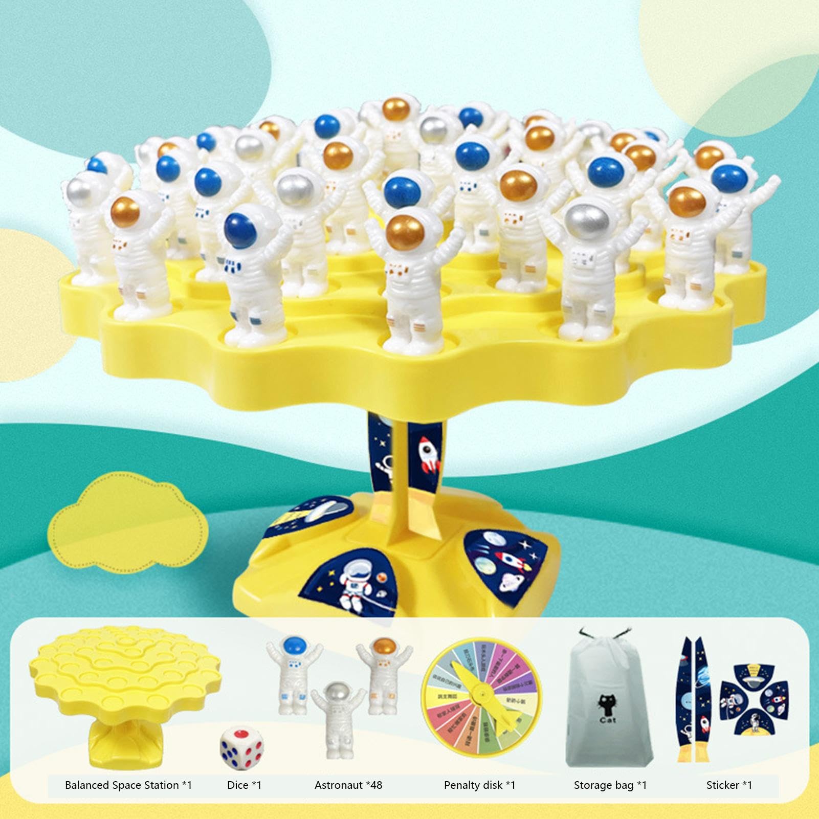 Samuliy Astronaut Balance Board Game for Kids - Interactive Ball Balance Toy with Balance Tree - Fun Parent-Child Activity for Indoor Play & STEM Learning