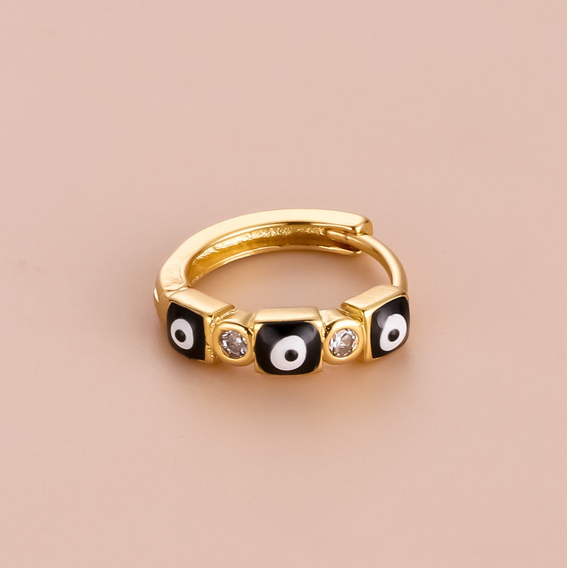 18K Gold Cartilage Hoop Earrings - Bohemian Evil Eye Earrings for Women | Perfect for Everyday Wear, Parties & Gifts | HSPJ751
