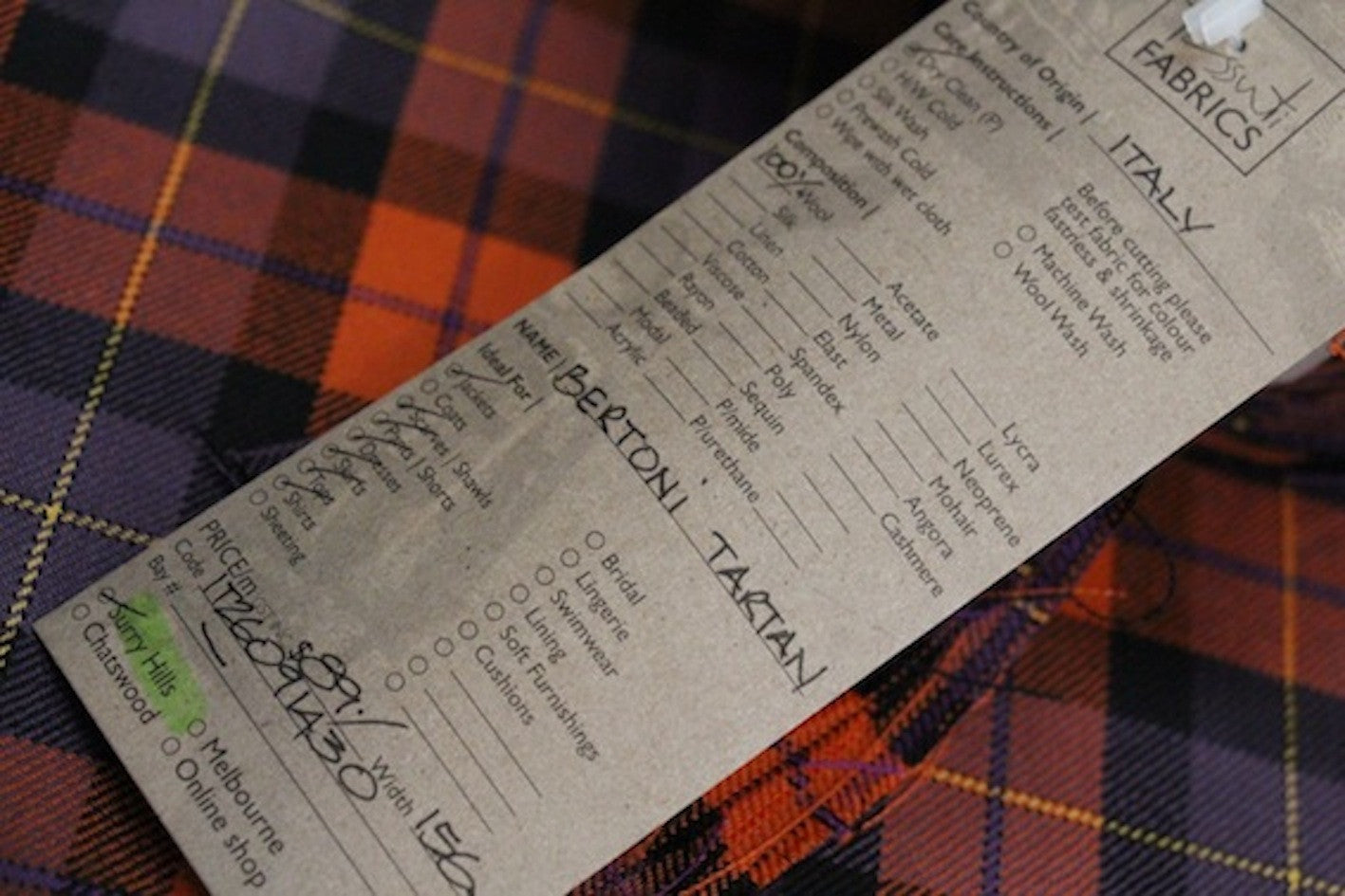 Bertoni Orange Tartan Scarf - Soft Wool Plaid Scarf for Women & Men - Perfect for Winter, Fall & Outdoor Activities