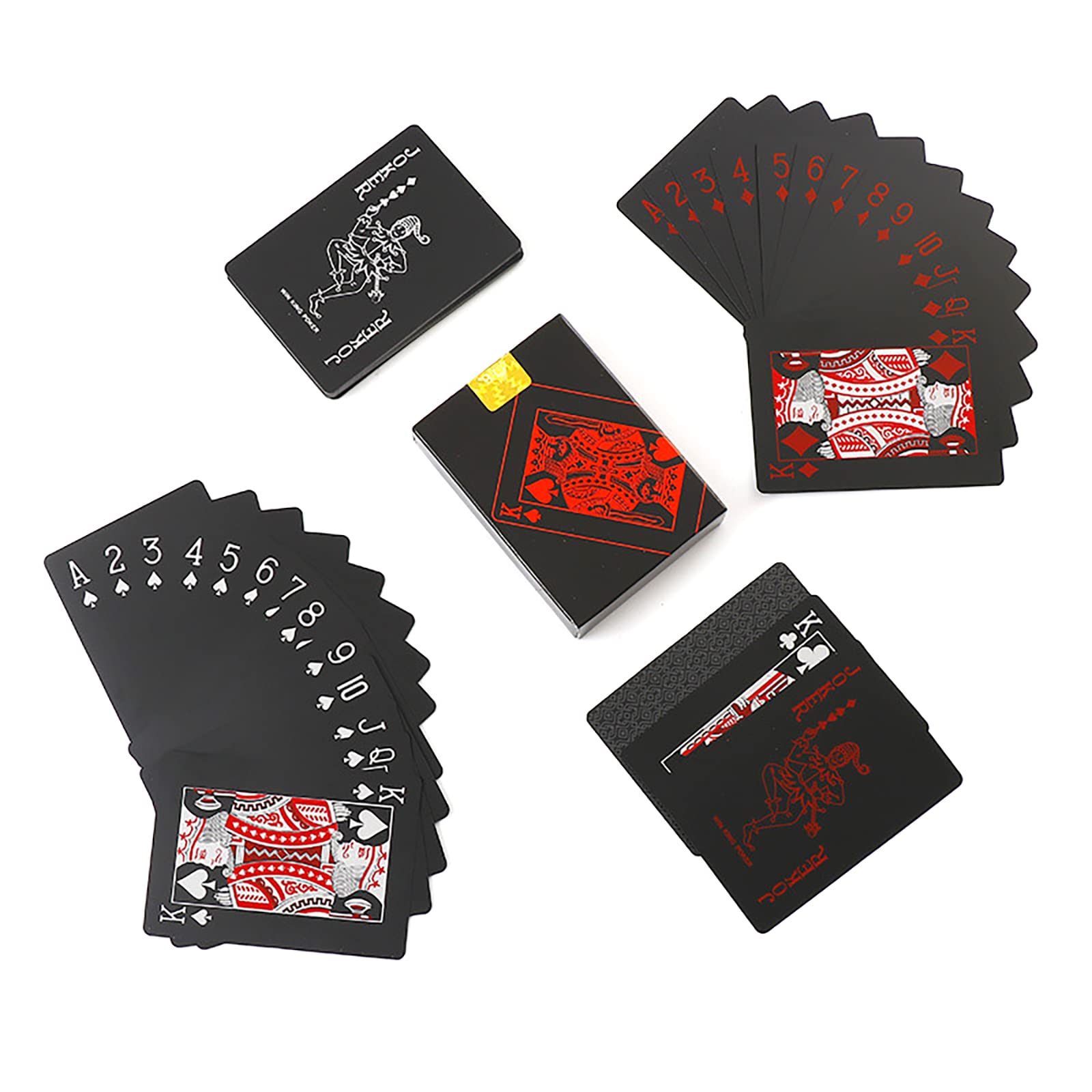 HelloCreate Waterproof PVC Poker Playing Cards - 54 Standard Size Deck for Casino, Poker Nights & Travel - Durable & Water-Resistant for Outdoor & Indoor Use