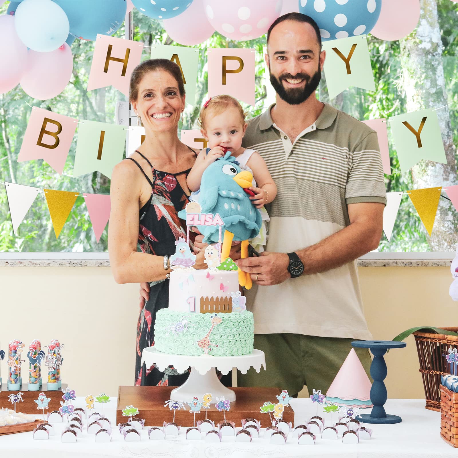 Happy Birthday Banner & Balloons - 12