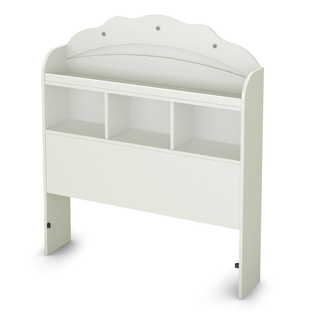 South Shore Tiara Bookcase Headboard - Twin Size, White Wooden Bookshelf Bed Frame - Perfect for Kids' Bedrooms, Dorm Rooms & Small Spaces