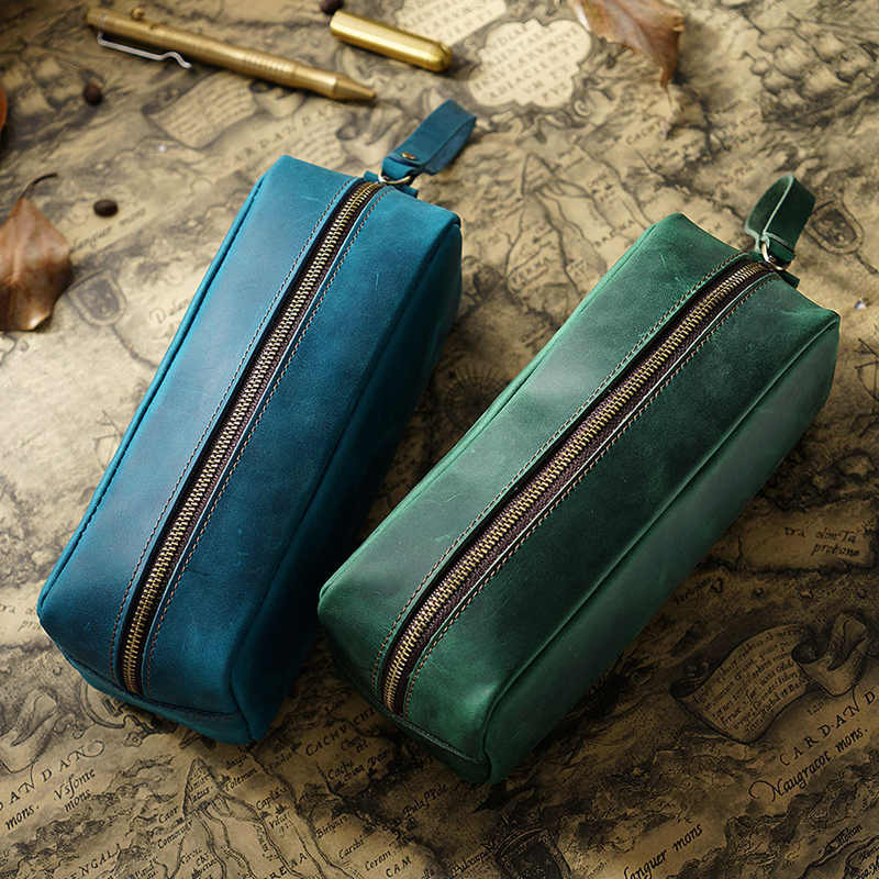 Premium Leather Pencil Case - Durable Pen Organizer with Multiple Pockets for School, Office & Travel - Perfect for Students, Professionals & Artists