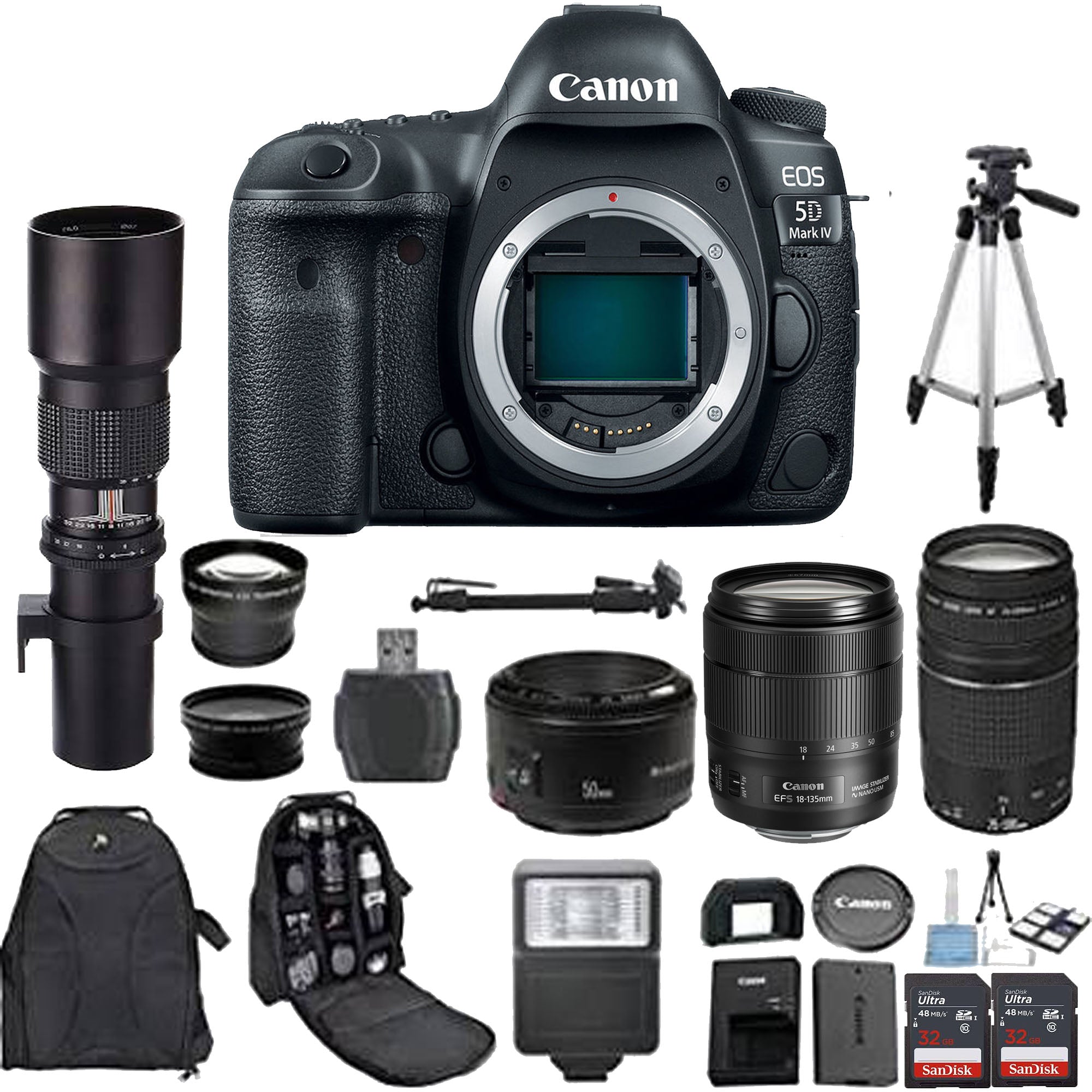 Canon EOS 5D Mark IV DSLR Camera with 18-135mm USM Lens - Professional Full Frame Digital Camera for Photography, Videography & Travel