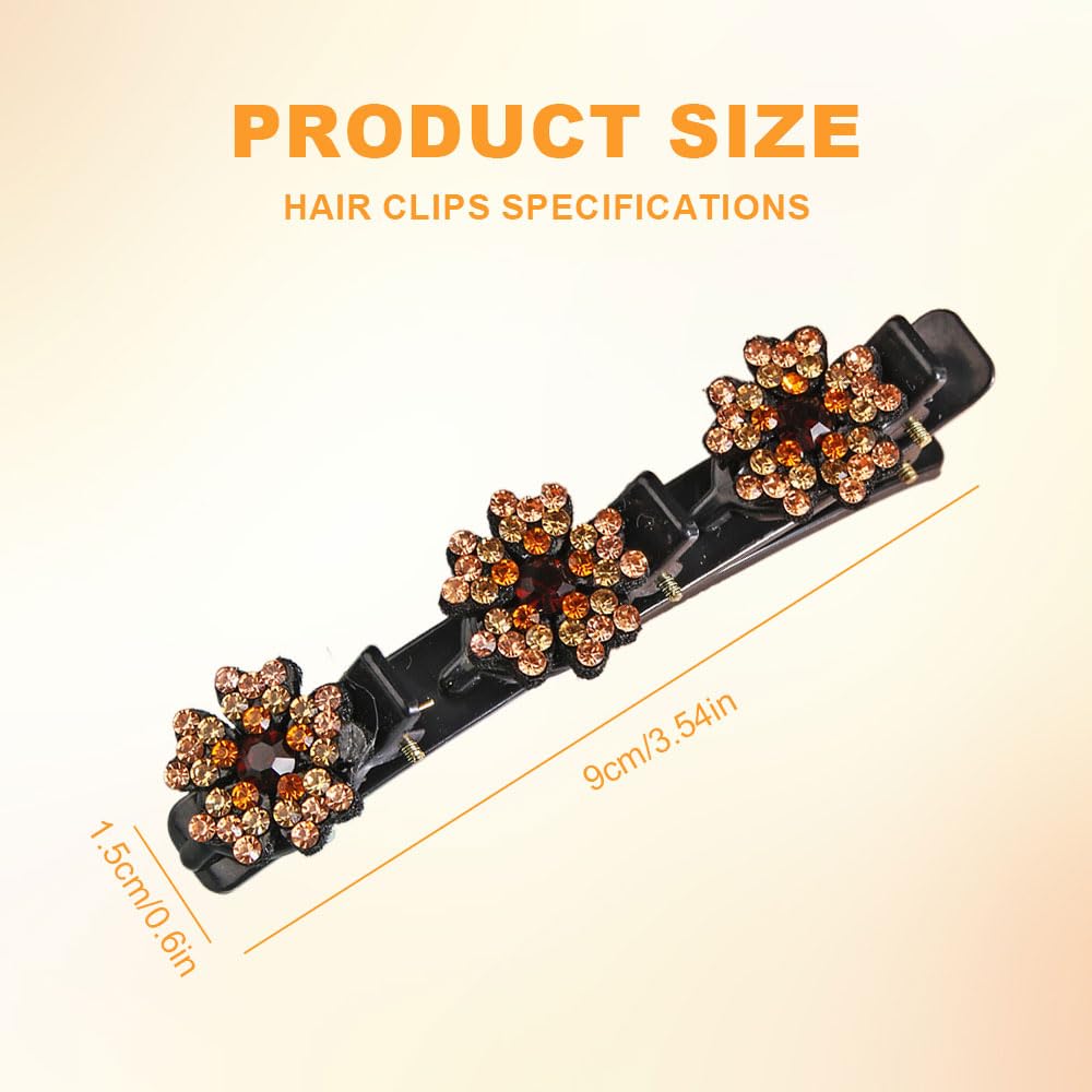 Sparkling Crystal Hair Clips for Women & Girls - Flower Design for Parties & Weddings