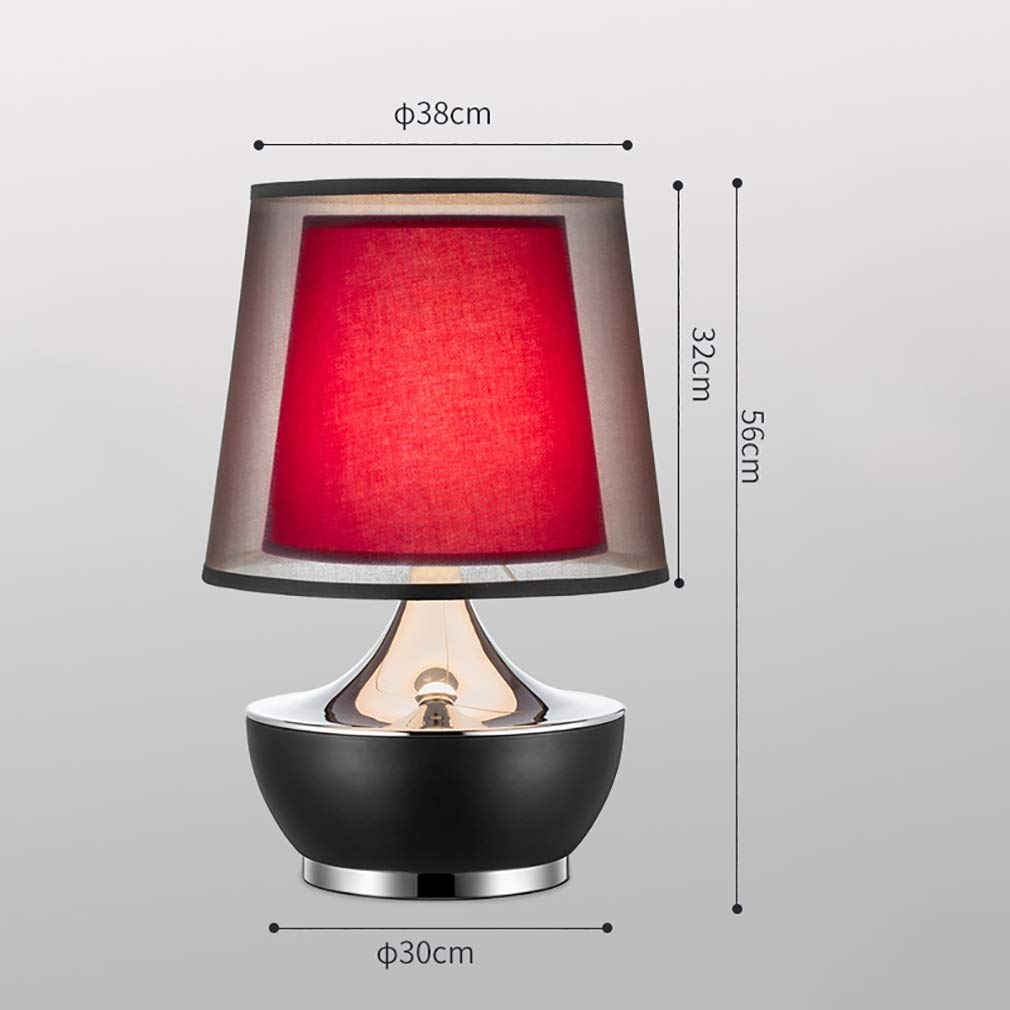 Premium LED Table Lamp with Double Fabric Shade - Metal Base Wrapped in Leather for Bedroom, Office & Living Room - Durable Beige Desk Lamp (Size L) - Perfect for Reading, Working & Ambient Lighting