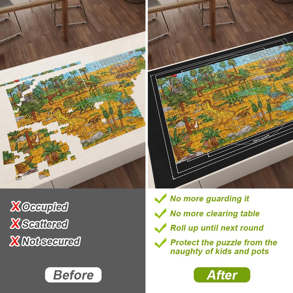 Ainiv Puzzle Roll Up Mat - 2000 Piece Felt Puzzle Mat, Portable Puzzle Storage Mat for Travel, Puzzle Organizer for Large Puzzles - Perfect for Home, Travel & Puzzle Enthusiasts