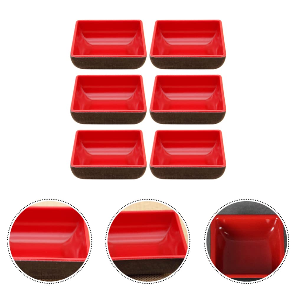 6-Piece Melamine Sauce & Condiment Dish Set - Small Dipping Bowls for Sushi, Soy Sauce, Seasonings - Durable Dinnerware for Restaurants, Home Kitchens & Party Serving
