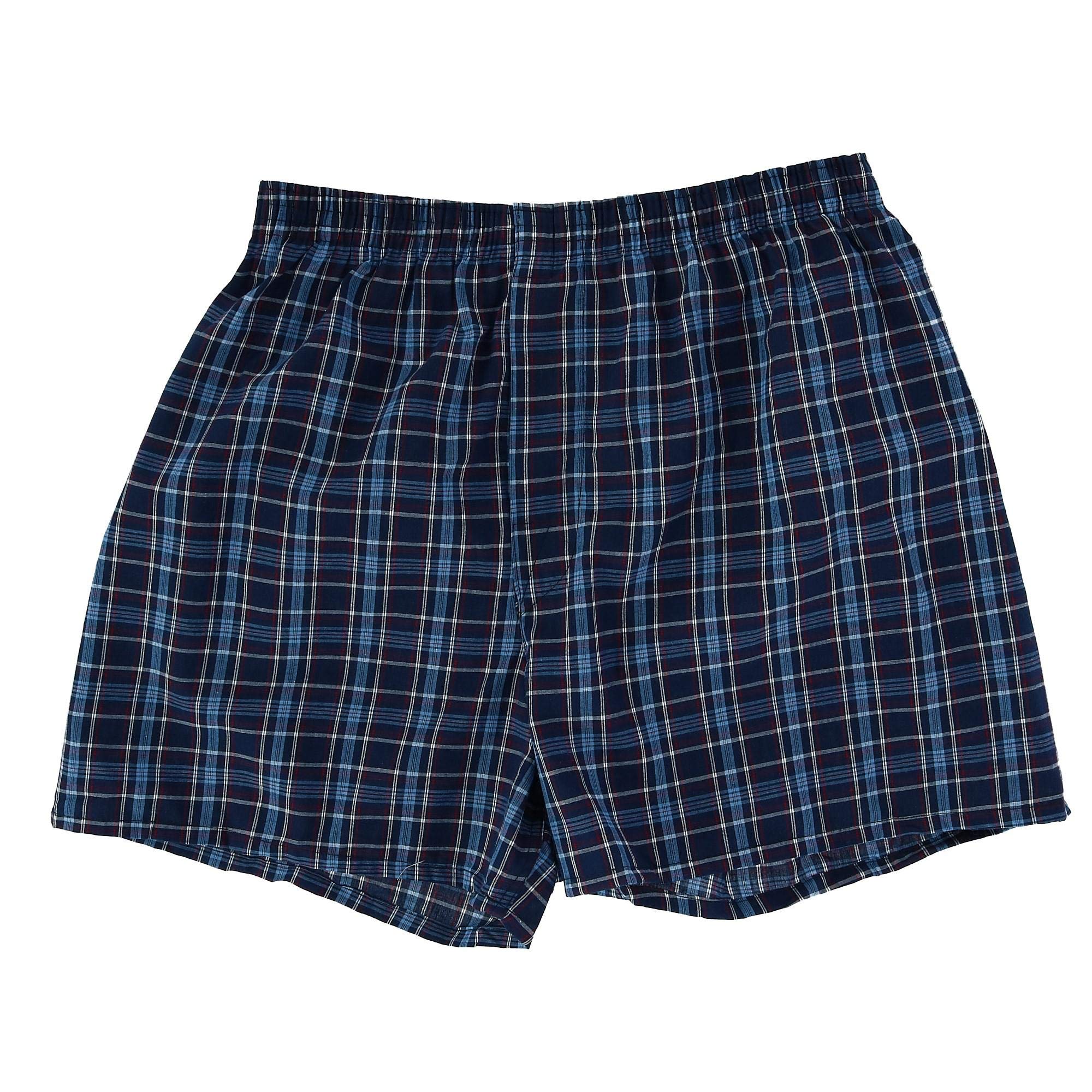 Fruit of the Loom Men's Comfortable Woven Tartan Plaid Boxer Briefs Multipack - 3 or 5 Pack Cotton Underwear for Everyday Wear, Work & Sleep