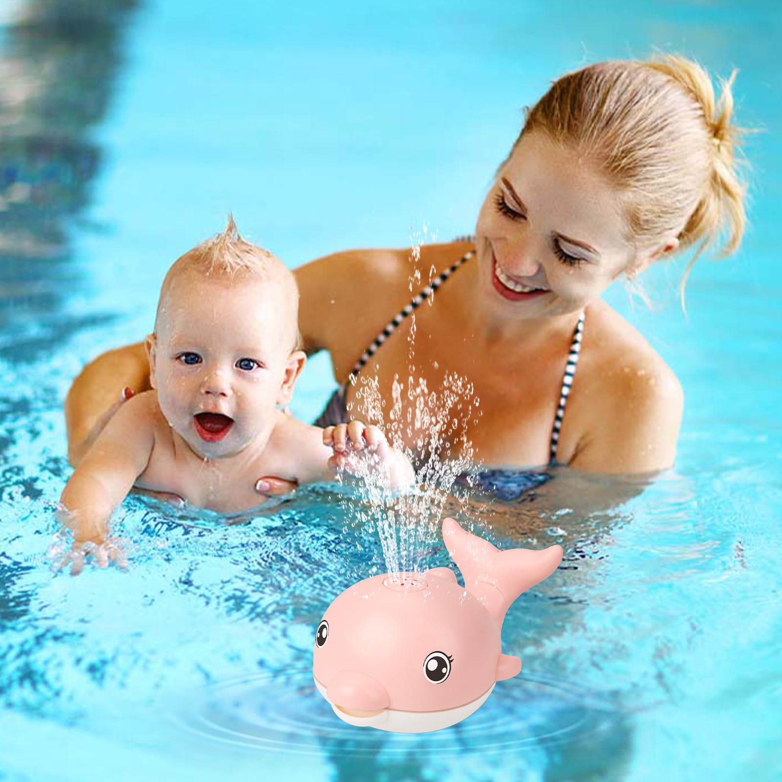 Rechargeable Light Up Dolphin Bath Toys for Babies 6-18 Months - Musical Sprinkler Bathtub Toys for Toddlers 1-4 Years Old Boys & Girls | Easter Basket Stuffers & Kids Birthday Gifts | Fun Bath Time & Sensory Play for Infants