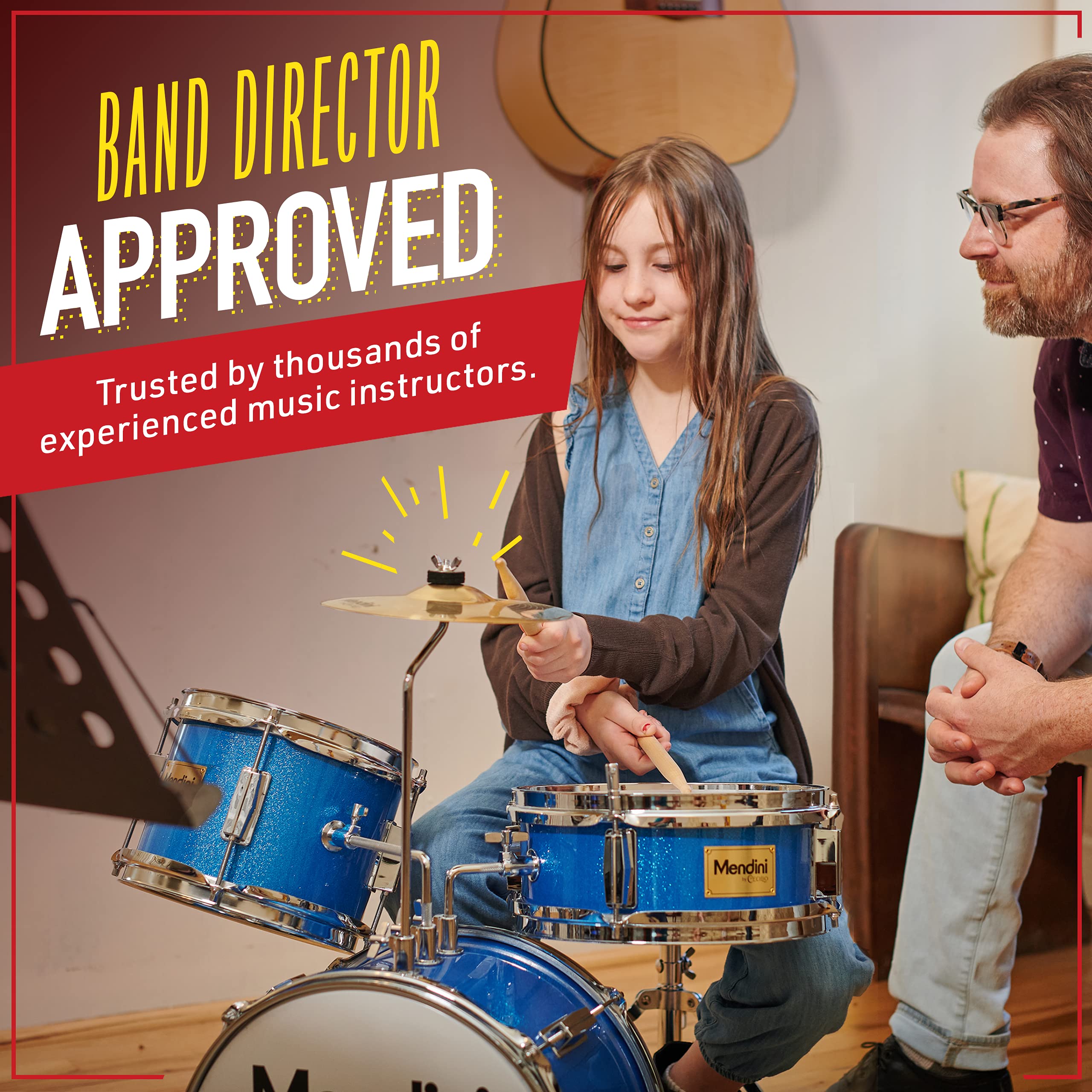 Mendini by Cecilio 3-Piece Kids Drum Set for Beginners - 13