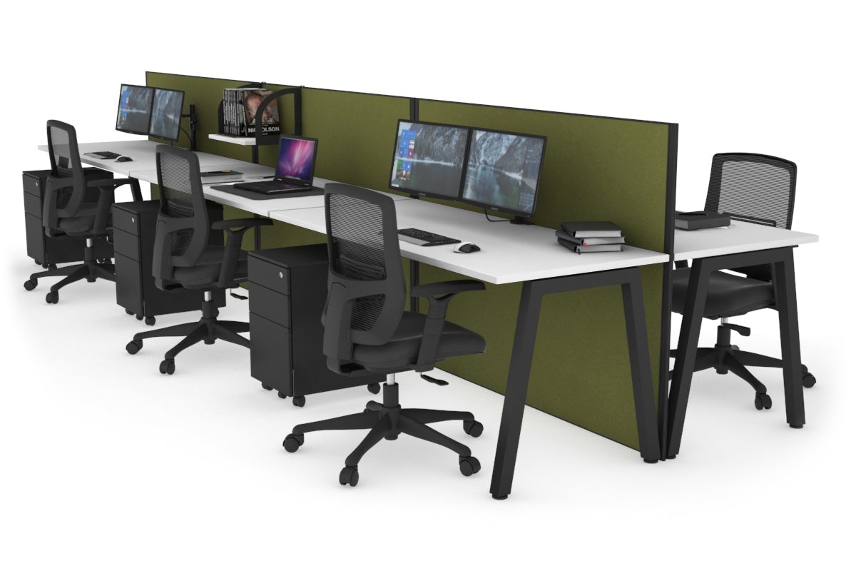 Horizon Quadro 6-Person Office Workstation Bench with A-Legs - 1800mm x 700mm (70.8
