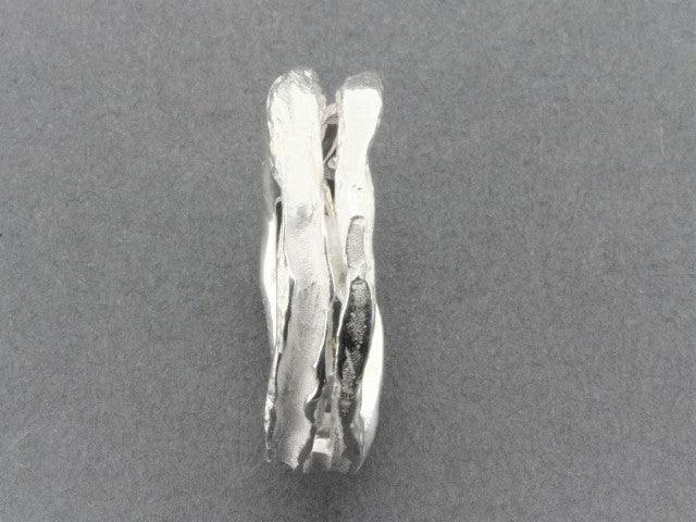 Organic Double Band Silver Ring for Women - Elegant Stackable Rings for Everyday Wear & Special Occasions