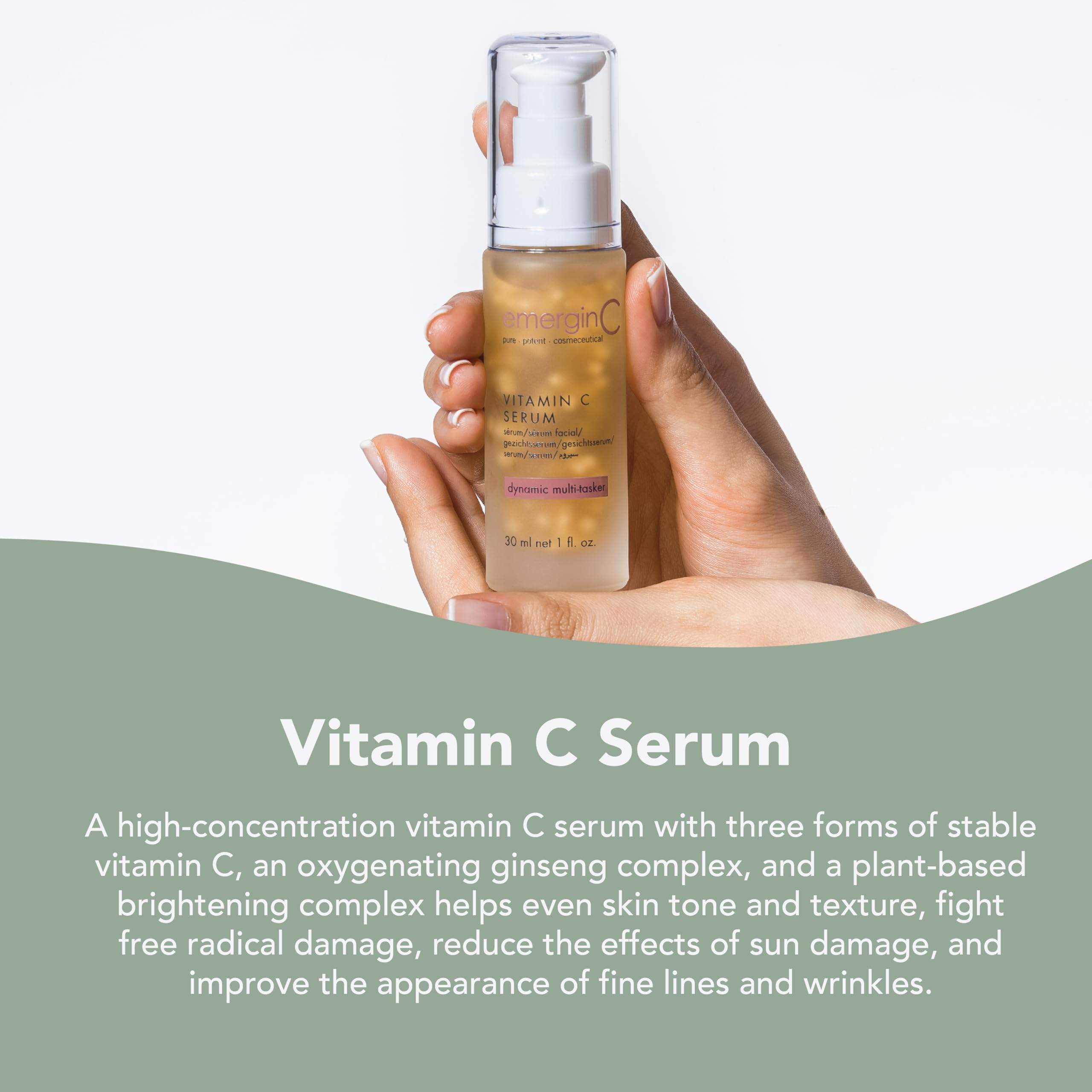 emerginC 12% Vitamin C Facial Serum - Extra Strength Anti-Aging Serum with Micro-Encapsulated Vitamin C for Dark Spots & Wrinkles (1oz/30ml) - Brightening Face Serum for Day & Night Skincare Routine
