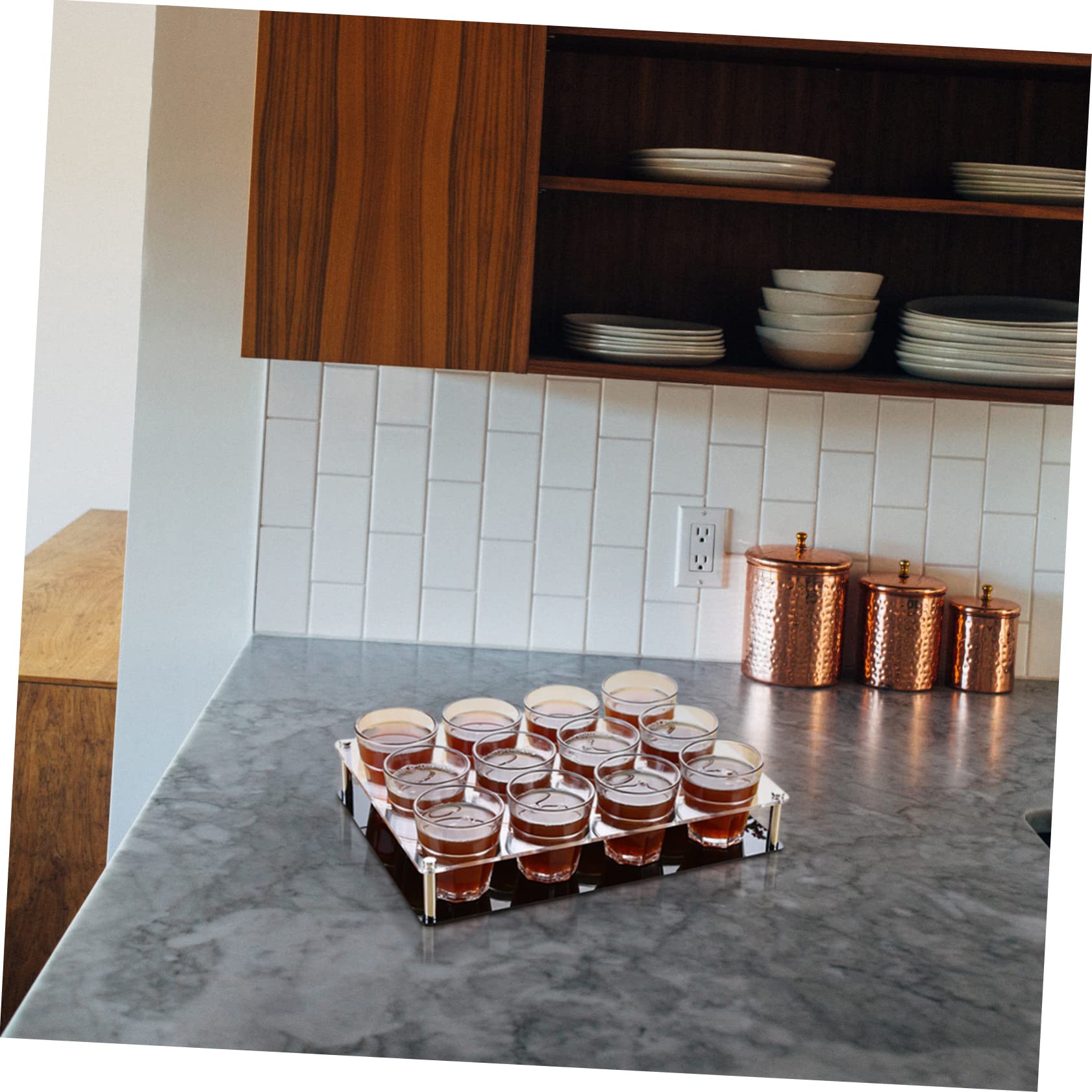 Zerodeko 4-Piece Acrylic Shot Glass Holder Organizer - Bar Cup Rack for Wine, Liquor & Cocktail Glasses - Perfect for Home Bars, Parties & Entertaining