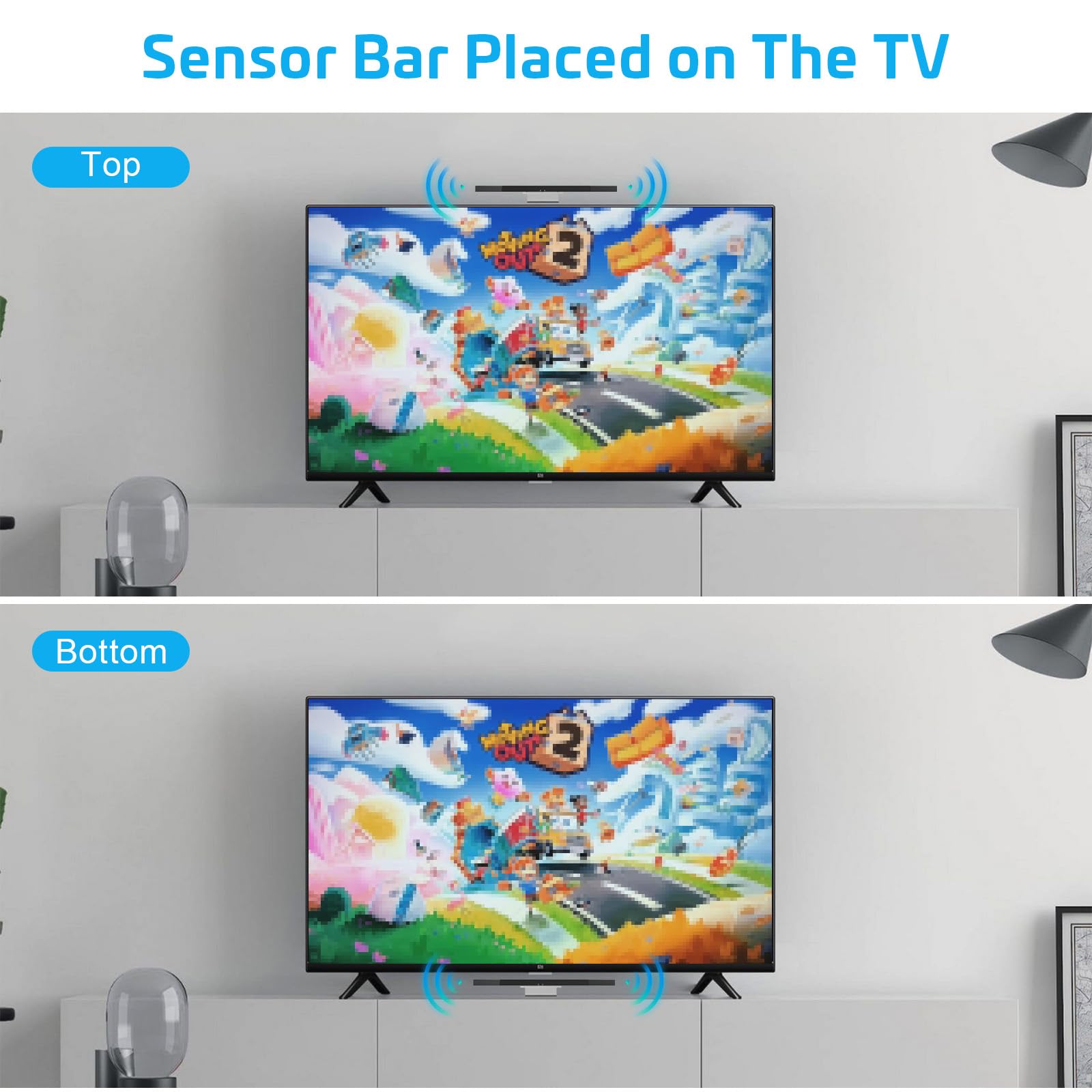 3-in-1 Wii Wired Motion Sensor Bar with AC Power Adapter & AV Cable - Compatible with Nintendo Wii (Not Wii U) | Perfect for Gaming Setup & Home Entertainment System