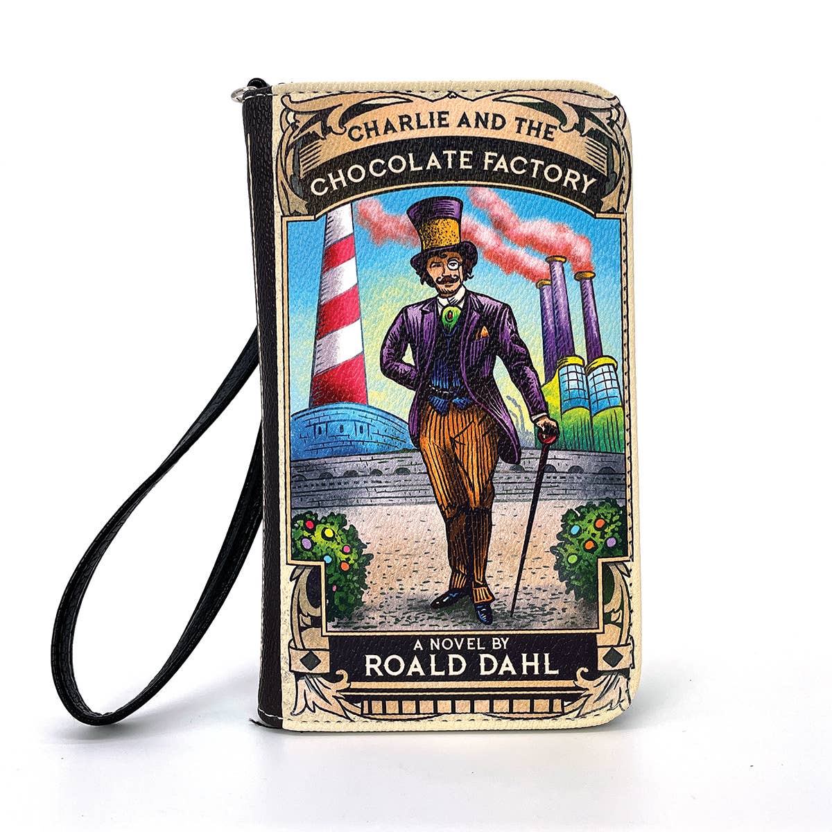 Charlie and the Chocolate Factory Inspired Book Wallet Wristlet - Cute Novelty Clutch Purse for Women & Girls - Perfect for Book Lovers, Cosplay & Themed Parties