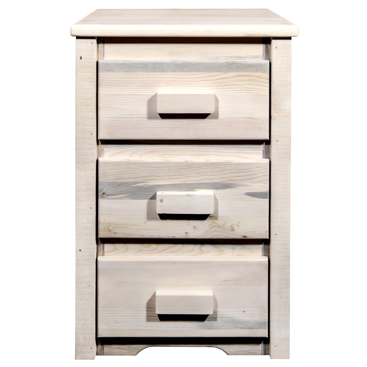 Montana Woodworks Homestead Collection Unfinished Nightstand with 3 Drawers - Solid Wood Bedside Table for Bedroom, Living Room & Guest Room - DIY Furniture Project for Home Decor